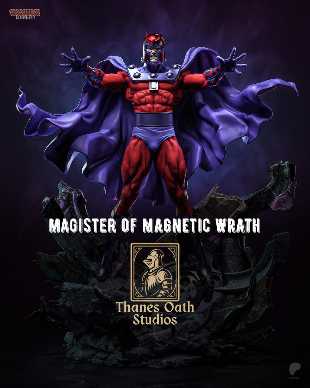 Master Of Magnetic Wrath - Metal Manipulator Armored Warlord Magneto Resin Figure 16K