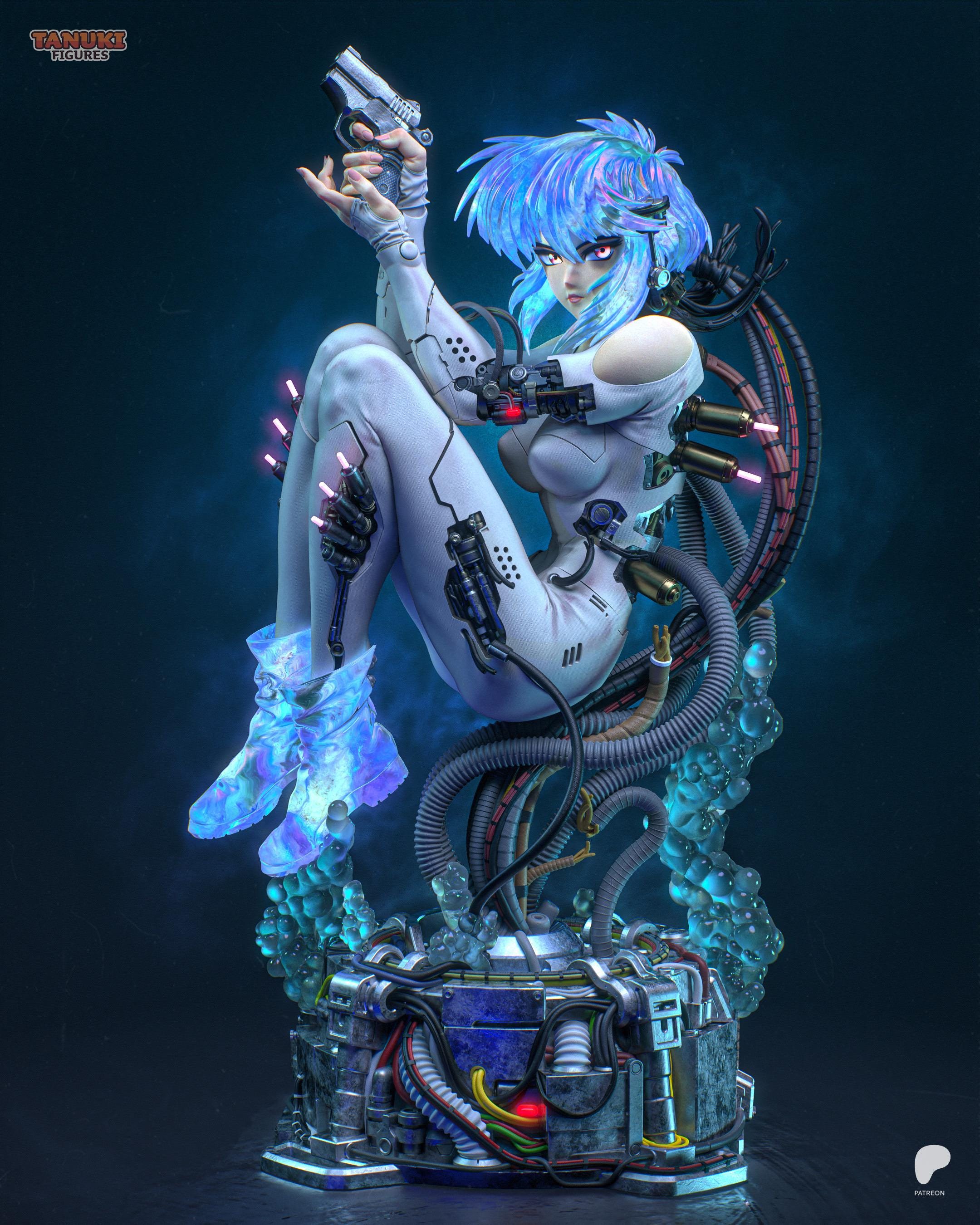 Ghost In Synthetic Flesh - Futuristic Agent Dystopian Future Motoko Resin Figure 16K