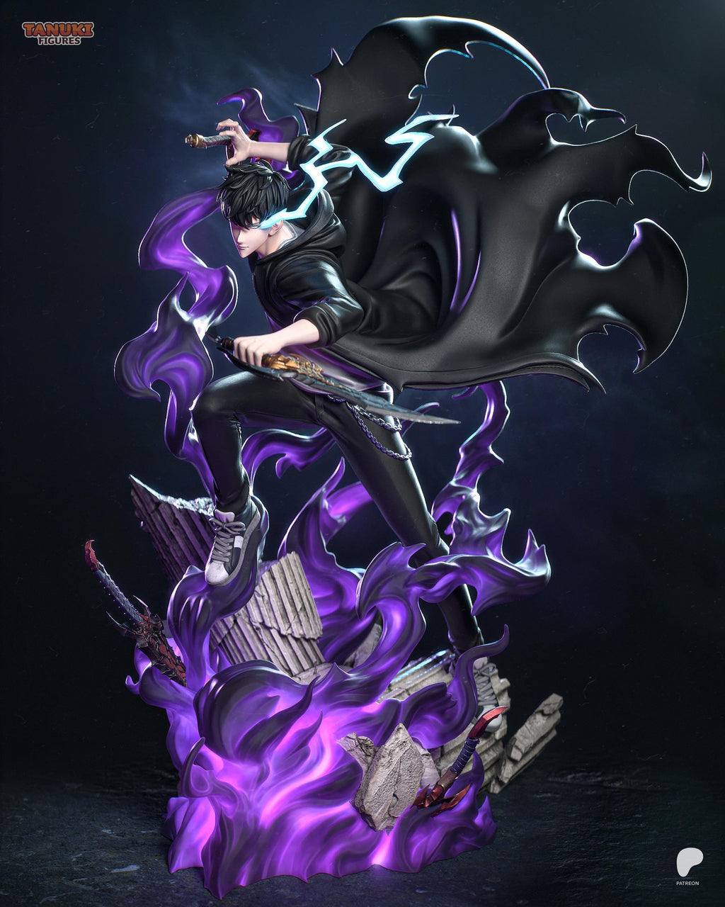 King Of Endless Shadows - Rising Power Warrior Levelling Hero Sung Jin-Woo Resin Figure 16K