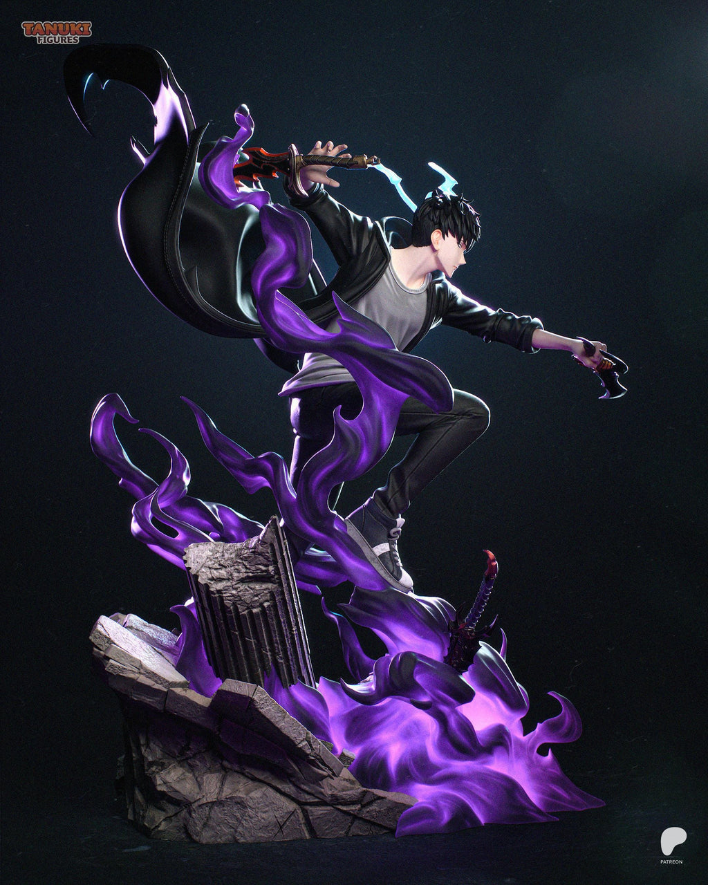 King Of Endless Shadows - Rising Power Warrior Levelling Hero Sung Jin-Woo Resin Figure 16K