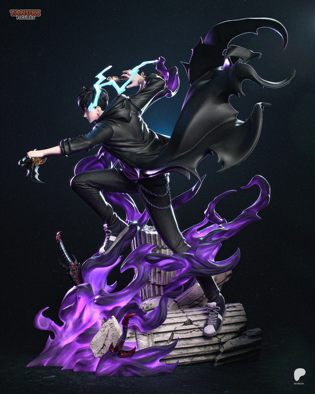 King Of Endless Shadows - Rising Power Warrior Levelling Hero Sung Jin-Woo Resin Figure 16K