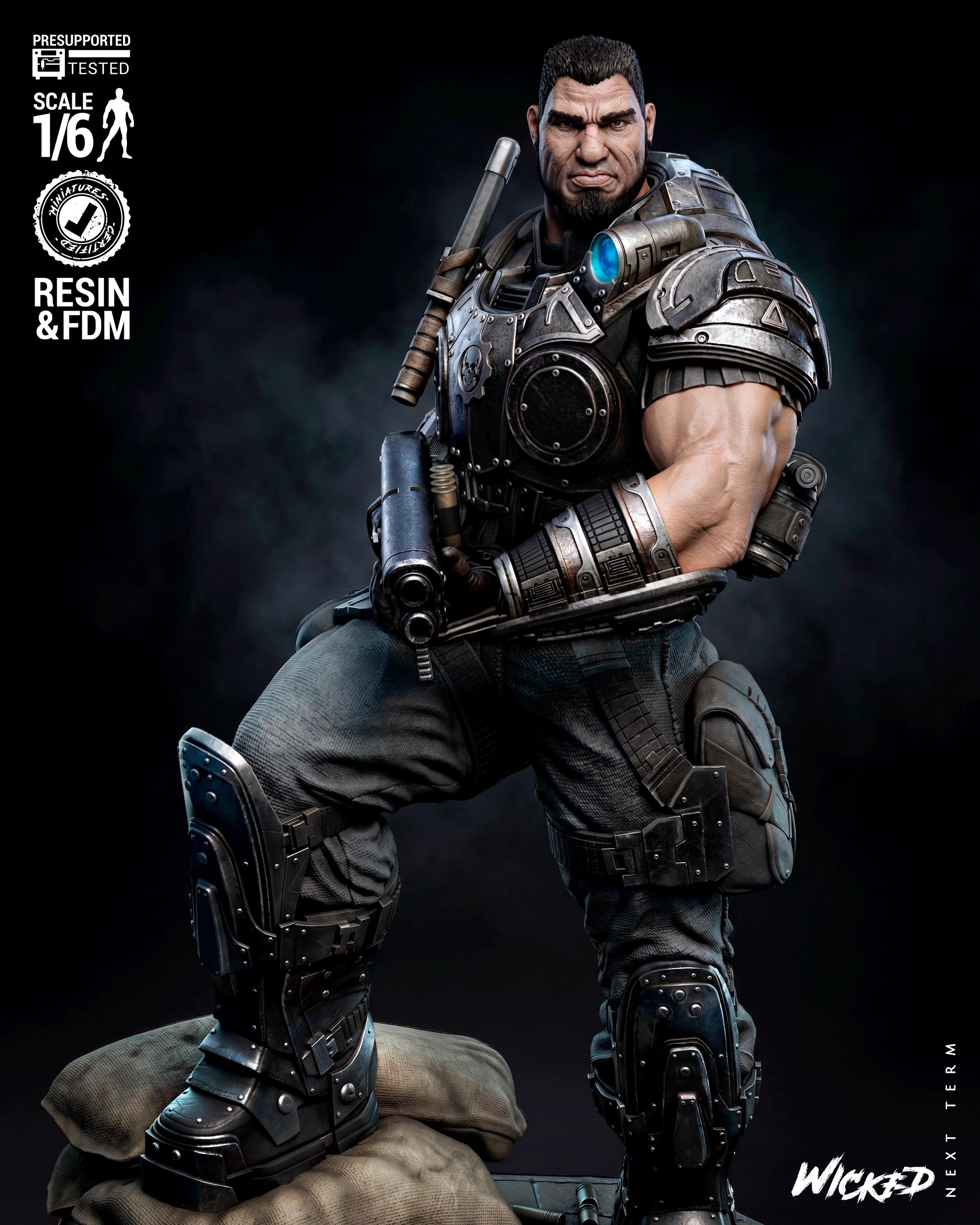 The Weight Of Sacrifice - Soldier Statue Gaming War Torn Hero Dominic Santiago Resin Figure 16K