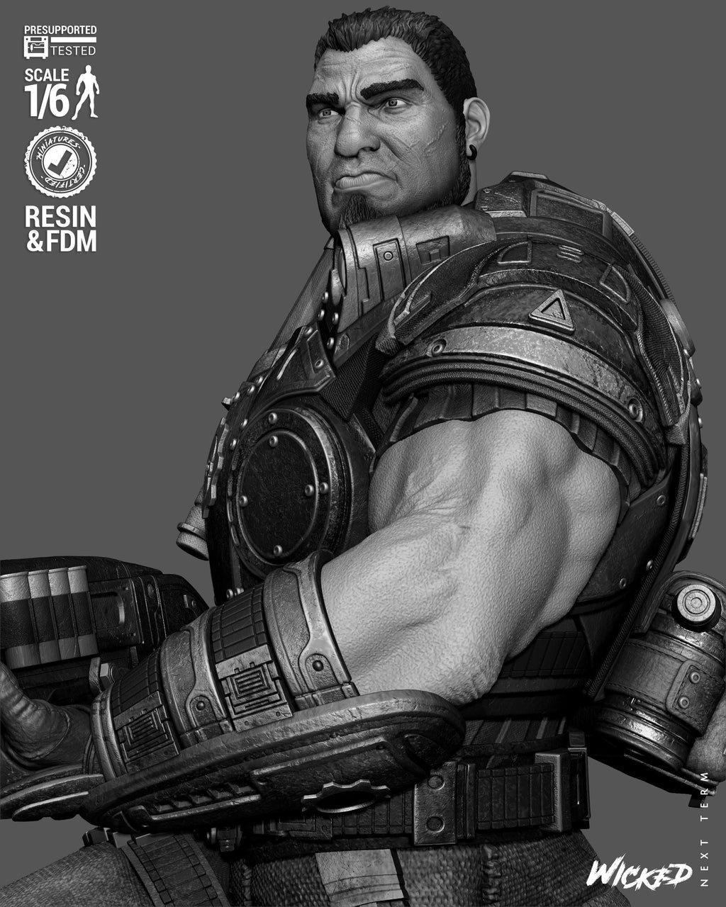 The Weight Of Sacrifice - Soldier Statue Gaming War Torn Hero Dominic Santiago Resin Figure 16K