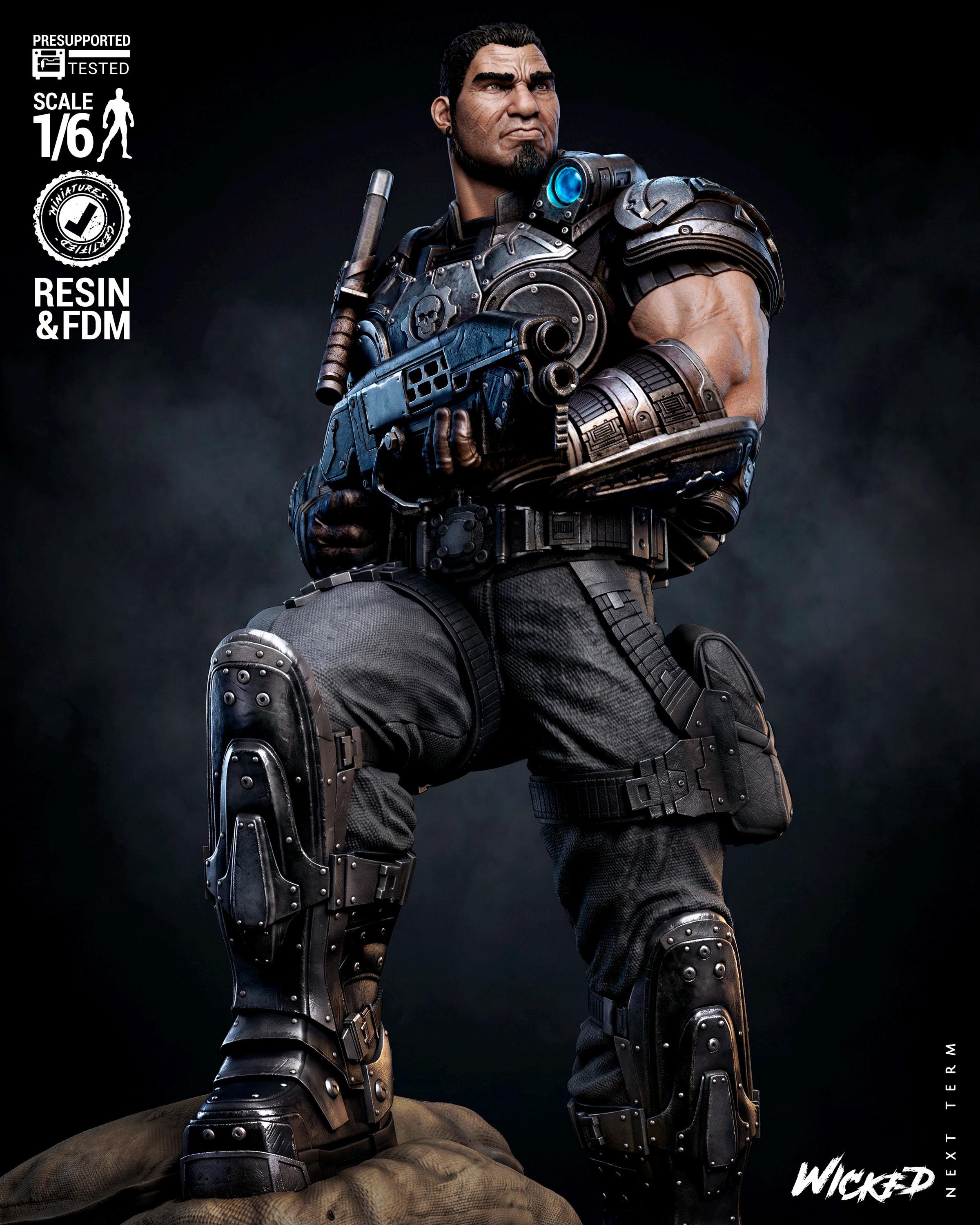 The Weight Of Sacrifice - Soldier Statue Gaming War Torn Hero Dominic Santiago Resin Figure 16K
