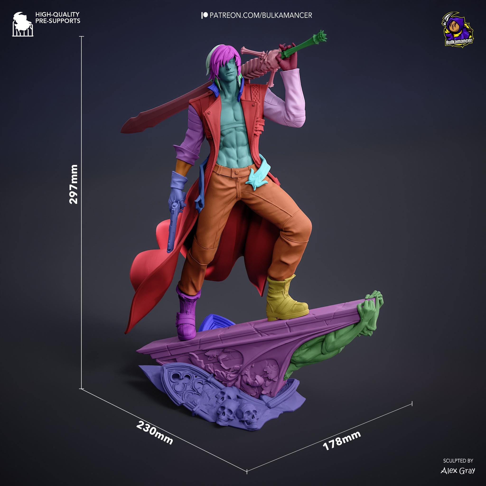 Half-Blood King Of Chaos - Devil Hunter Demon Slayer Sword Wielder Dante Resin Figure 16K