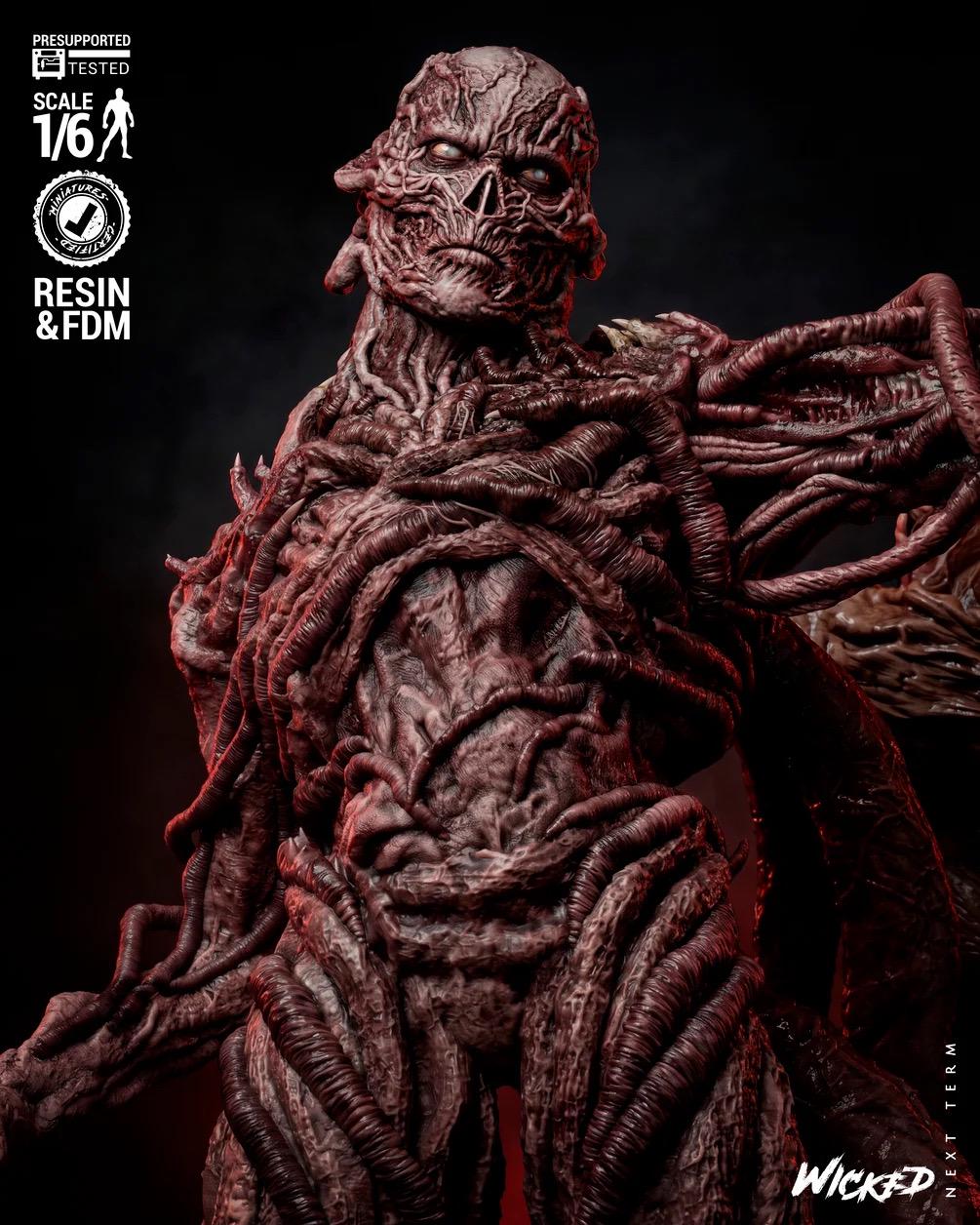 Where Worlds Tear Apart - Psychic Battle 80s Horror Diorama Vecna and Eleven Resin Figure 16K