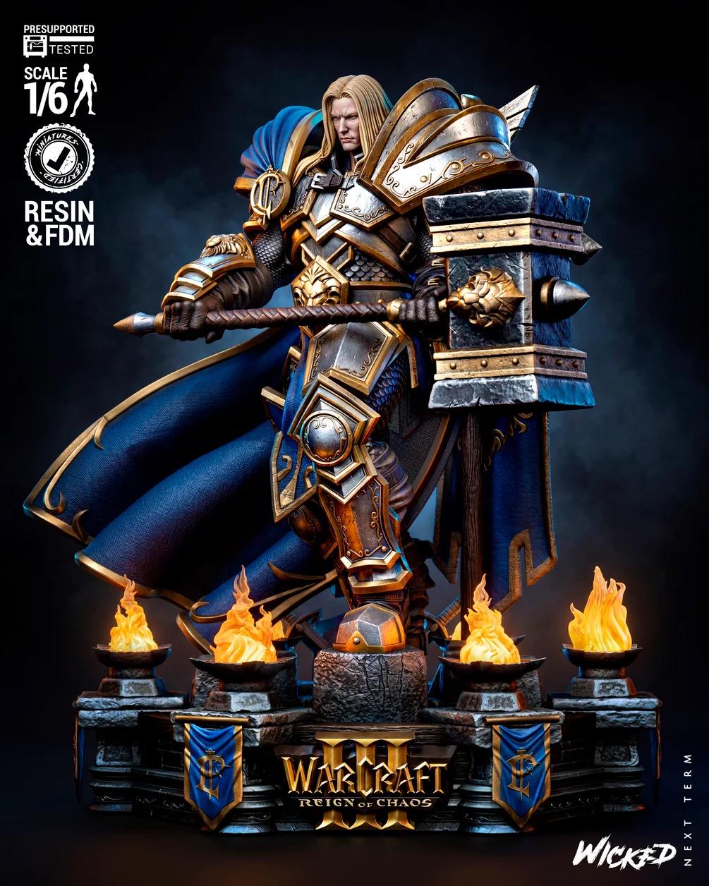 Hope Of A Doomed Kingdom - Paladin Knight Holy Warrior Medieval Fantasy Arthas Resin Figure 16K