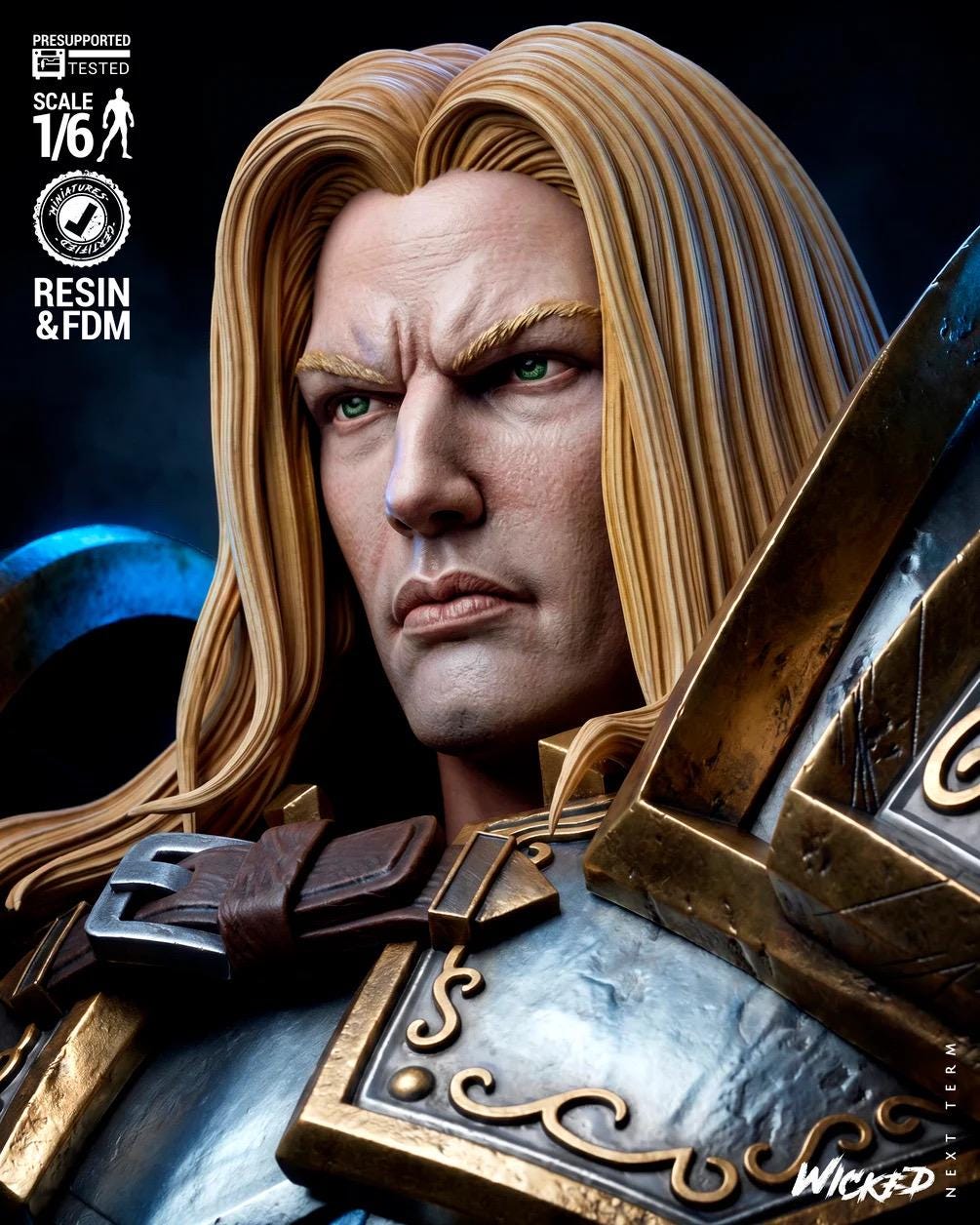 Hope Of A Doomed Kingdom - Paladin Knight Holy Warrior Medieval Fantasy Arthas Resin Figure 16K