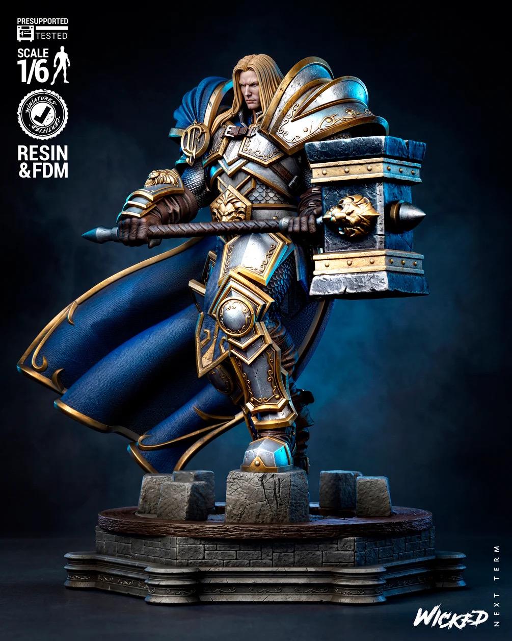 Hope Of A Doomed Kingdom - Paladin Knight Holy Warrior Medieval Fantasy Arthas Resin Figure 16K