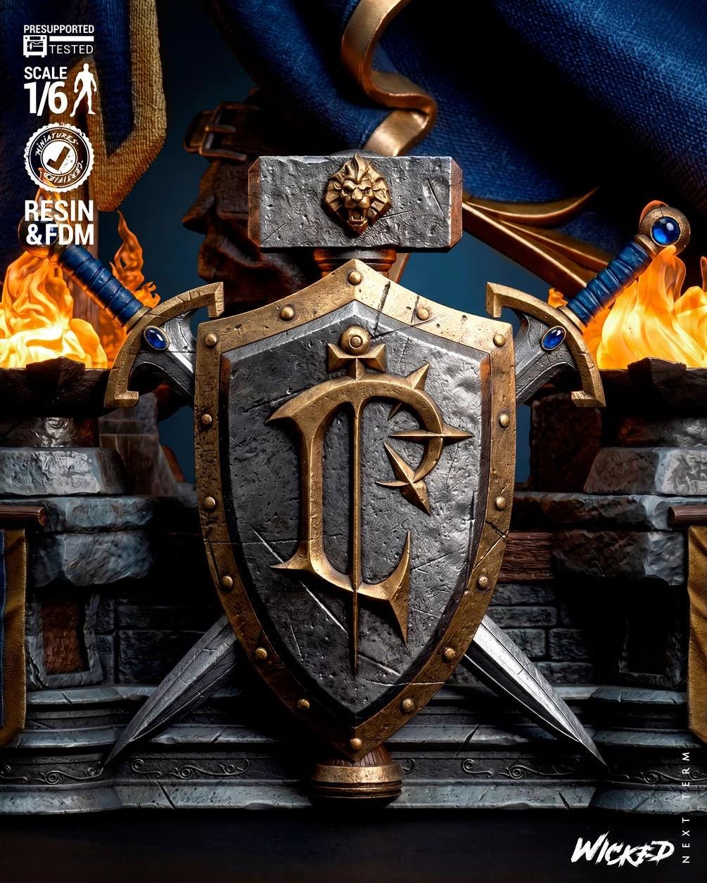 Hope Of A Doomed Kingdom - Paladin Knight Holy Warrior Medieval Fantasy Arthas Resin Figure 16K