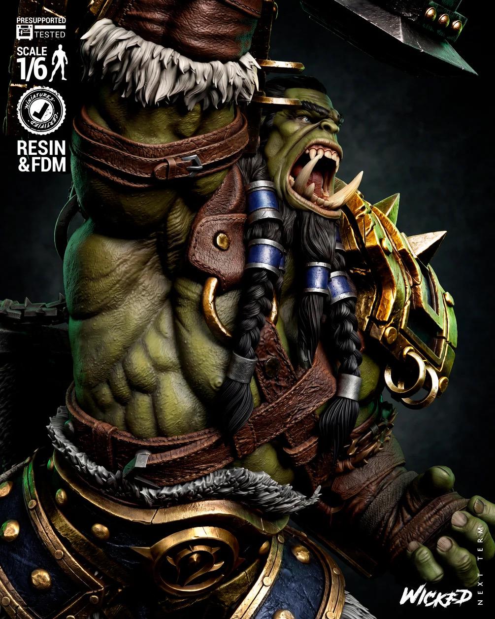 Warchief Eternal - Orc Shaman Warrior Medieval Fantasy Warrior Thrall Resin Figure 16K