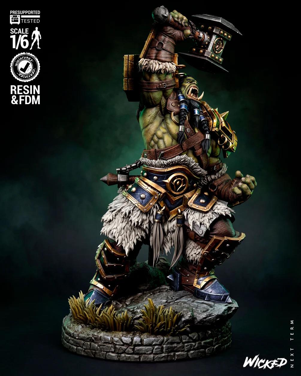 Warchief Eternal - Orc Shaman Warrior Medieval Fantasy Warrior Thrall Resin Figure 16K