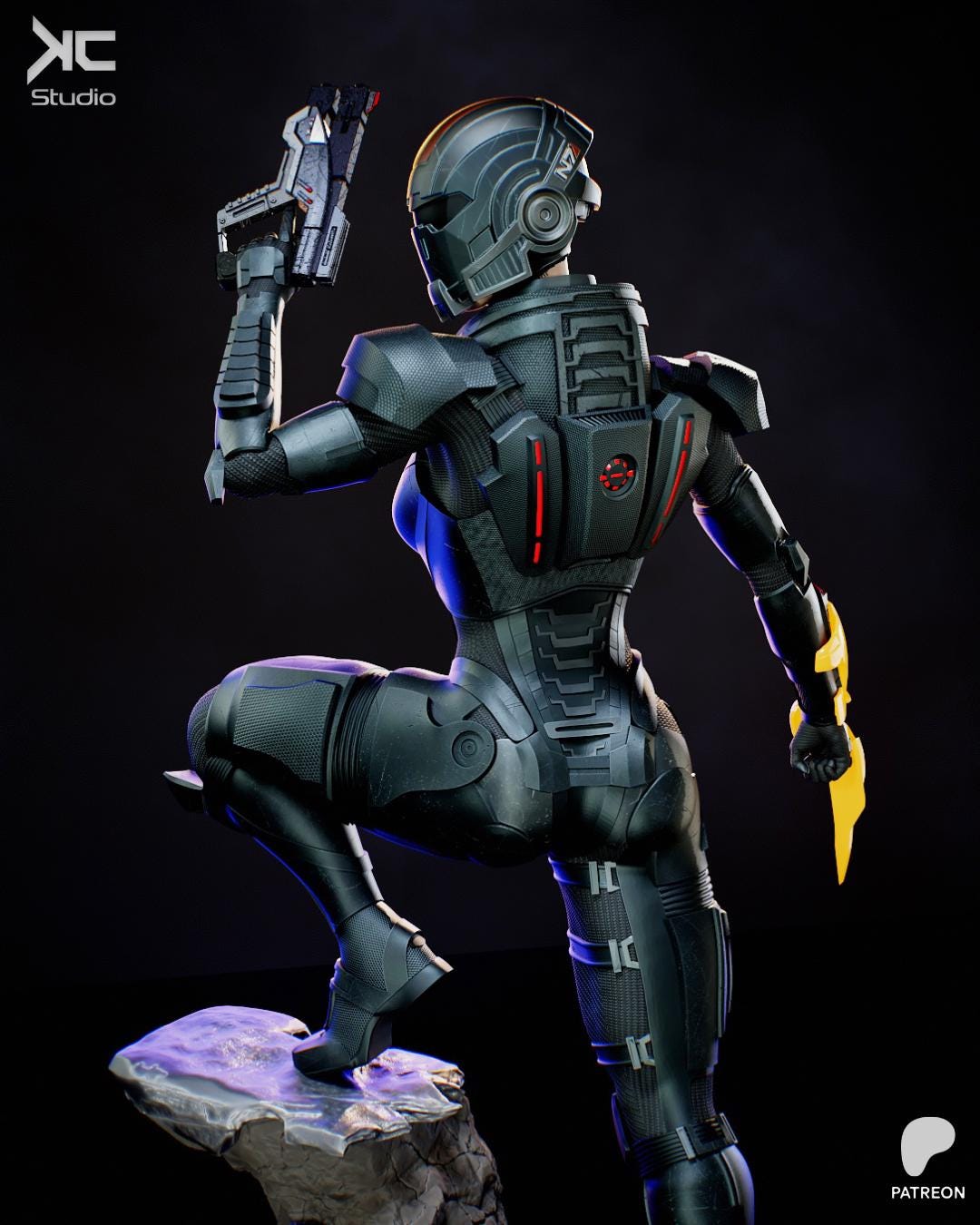 Commander Of The Last Stand - Sci-fi Hero Space Commander Armoured Warrior Commander Shepard Resin Figure 16K
