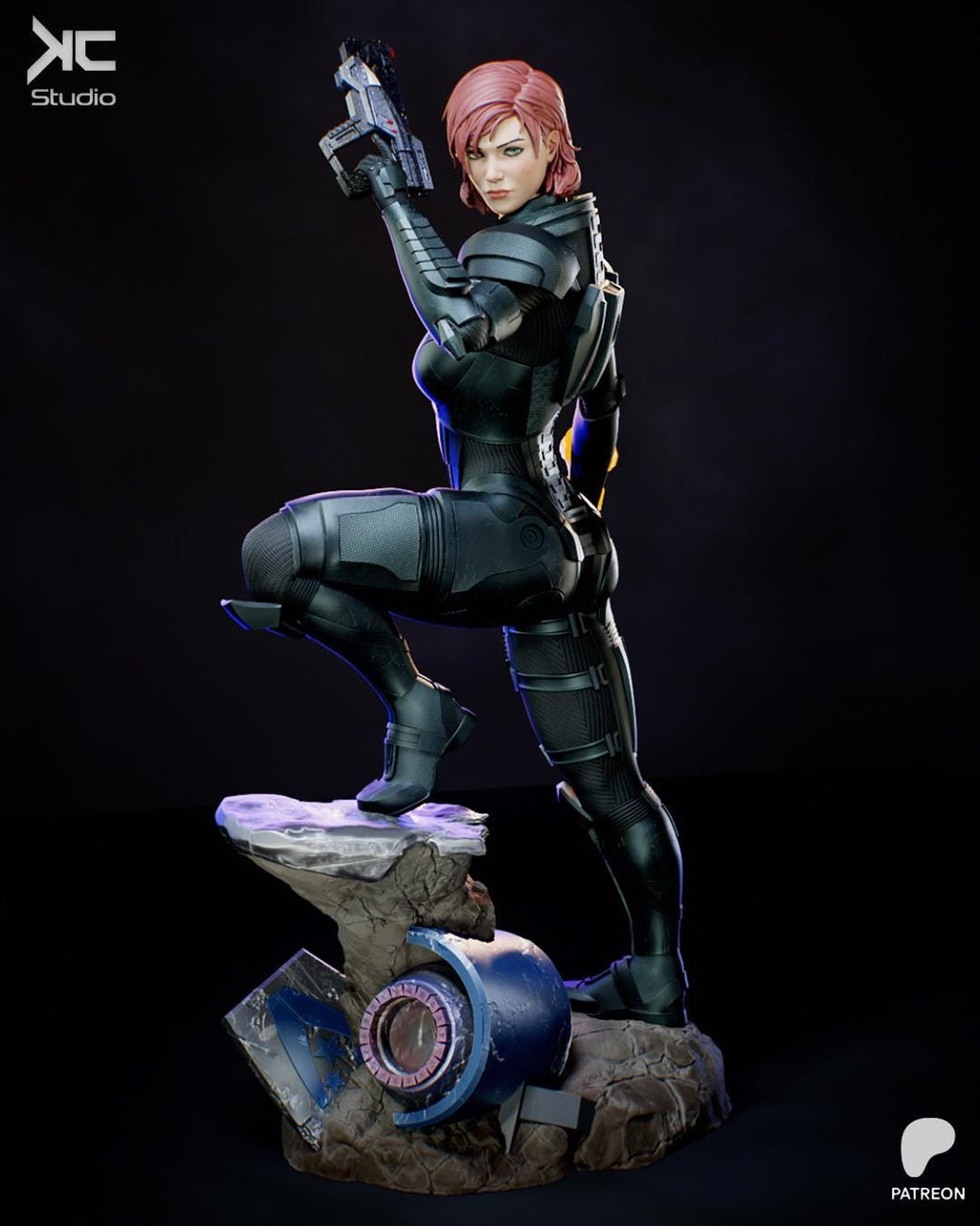 Commander Of The Last Stand - Sci-fi Hero Space Commander Armoured Warrior Commander Shepard Resin Figure 16K