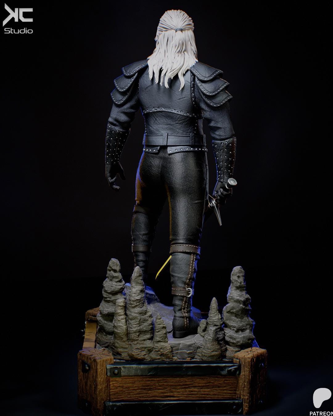 Silver & Steel - Fantasy Warrior Monster Hunter Creature Slayer Geralt Of Rivia Resin Figure 16K