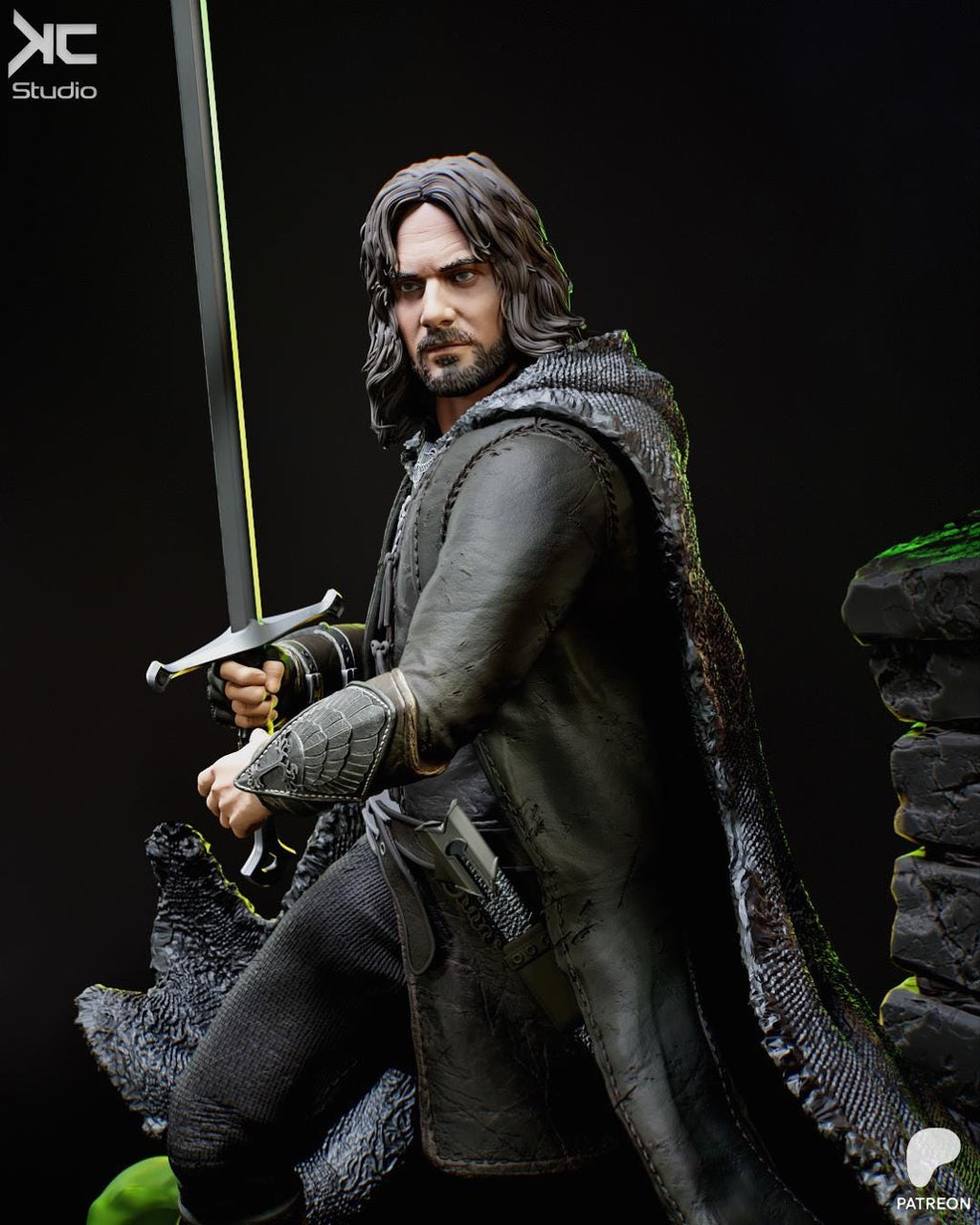 Blade Of The West - Fantasy King Medieval Hero Noble Leader Aragorn Resin Figure 16K