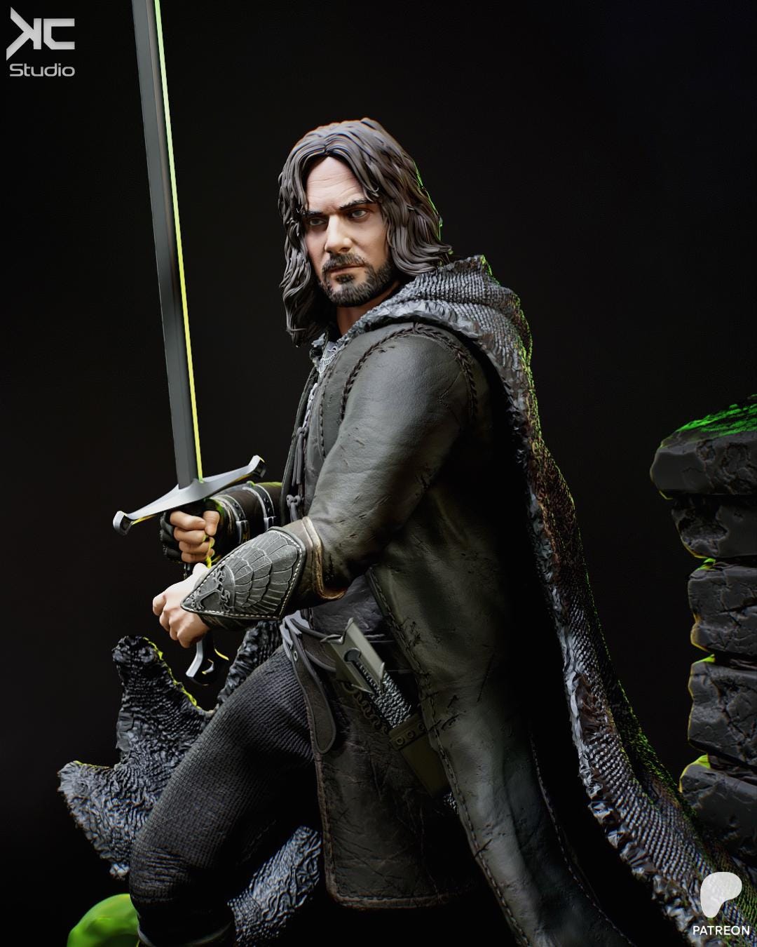 Blade Of The West - Fantasy King Medieval Hero Noble Leader Aragorn Resin Figure 16K