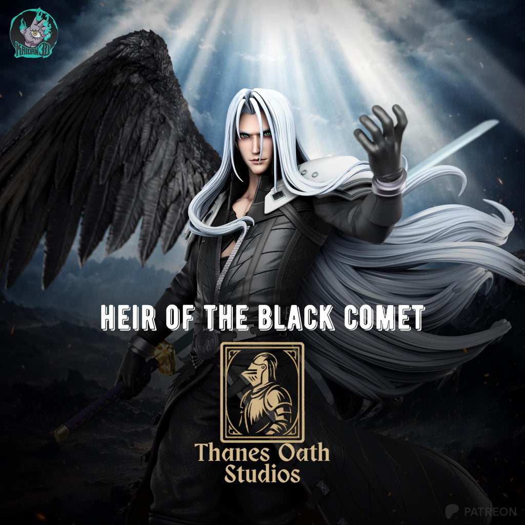 Heir Of The Black Comet - Silver Haired Villain Dark Fantasy One Winged Angel Sephiroth Resin Figure 16K
