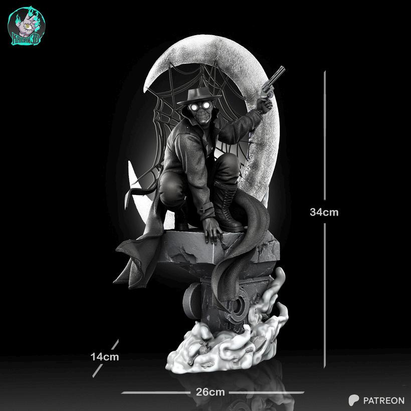 Midnight Vigilante - Noir Superhero Trench Coat Vigilanter Spider-man Noir Resin Figure 16K
