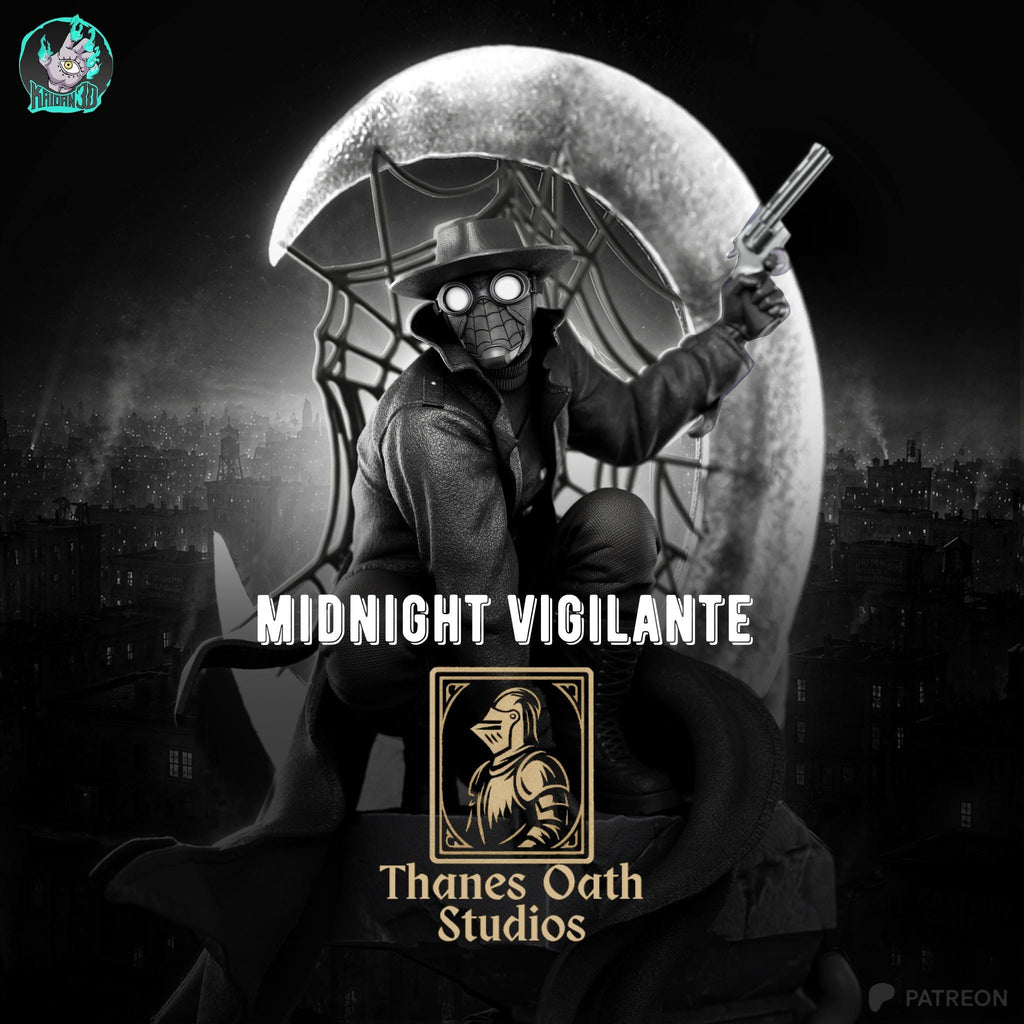 Midnight Vigilante - Noir Superhero Trench Coat Vigilanter Spider-man Noir Resin Figure 16K