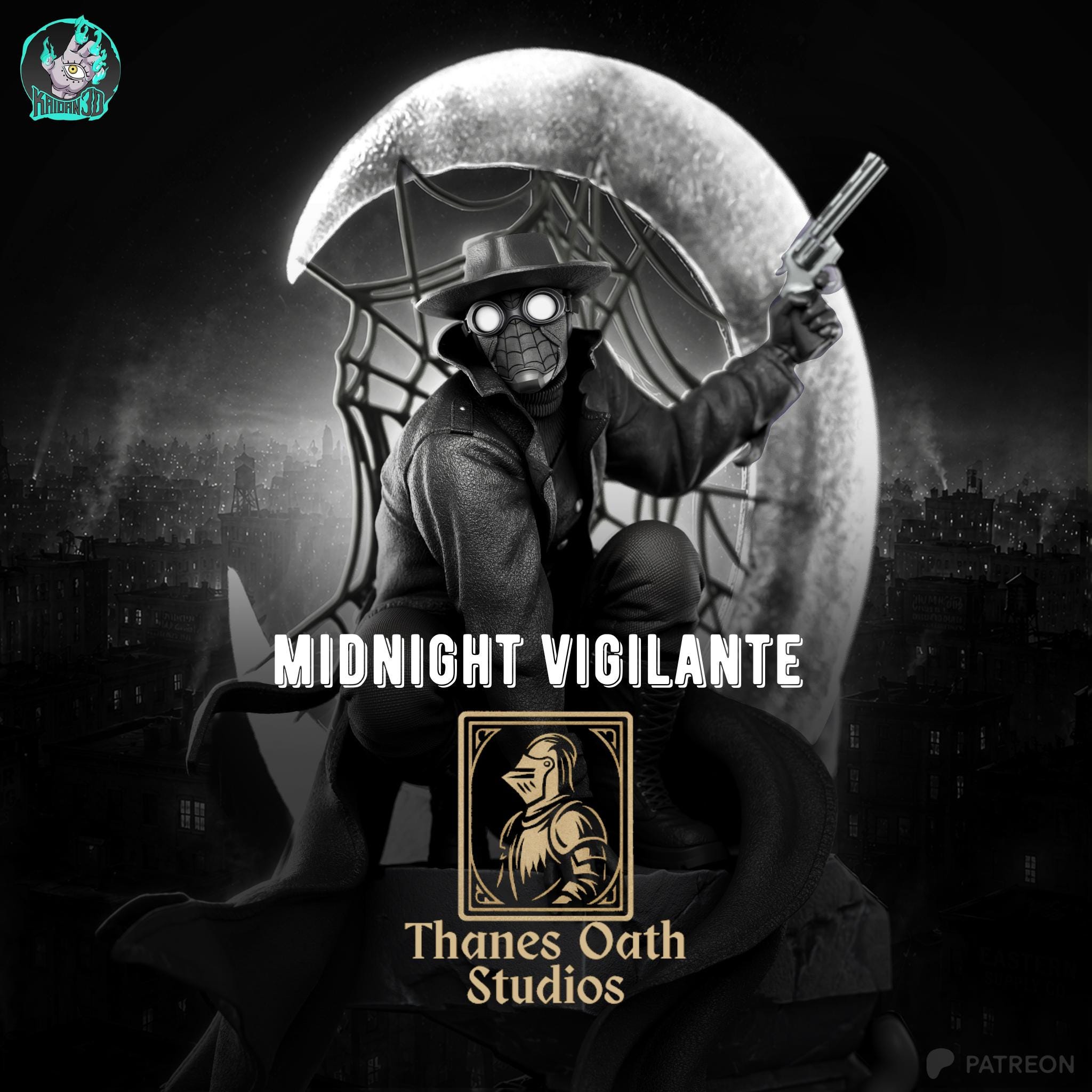 Midnight Vigilante - Noir Superhero Trench Coat Vigilanter Spider-man Noir Resin Figure 16K