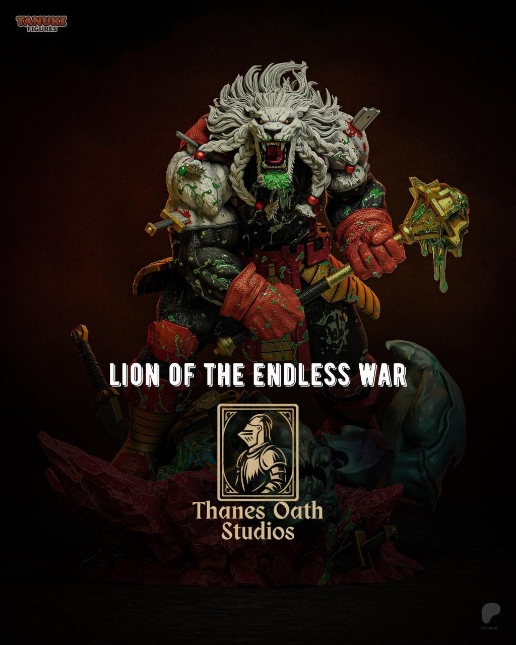 Lion Of The Endless War - Lion Warrior Alien Gladiator Berserker Battle Beast Resin Figure 16K