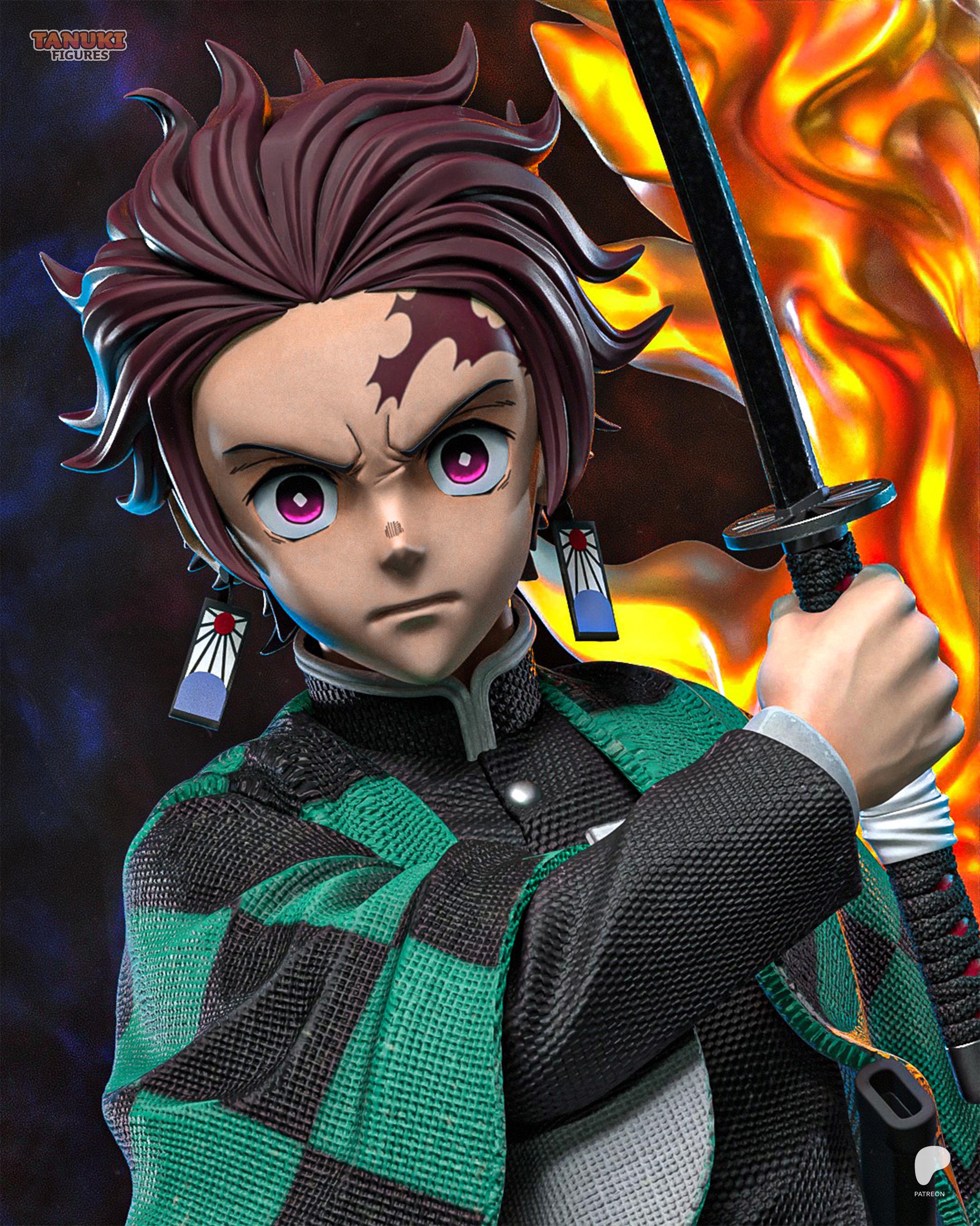 Breath Of The Water’s Resolve - Demon Killer Water Breathing Anime Swordsman Tanjiro Kamado Resin Figure 16K