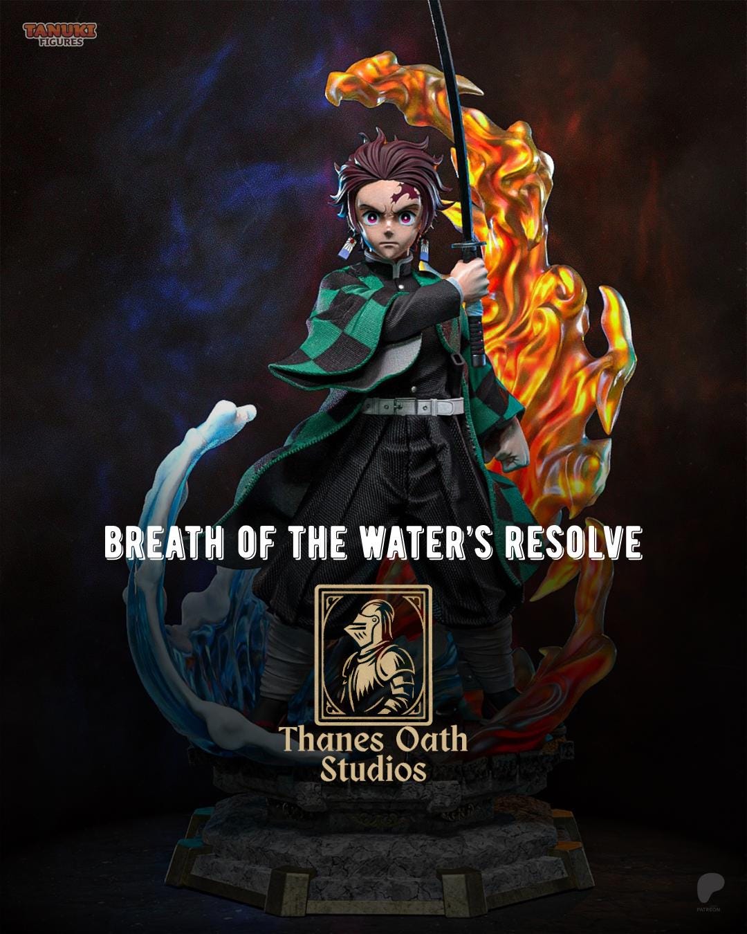 Breath Of The Water’s Resolve - Demon Killer Water Breathing Anime Swordsman Tanjiro Kamado Resin Figure 16K