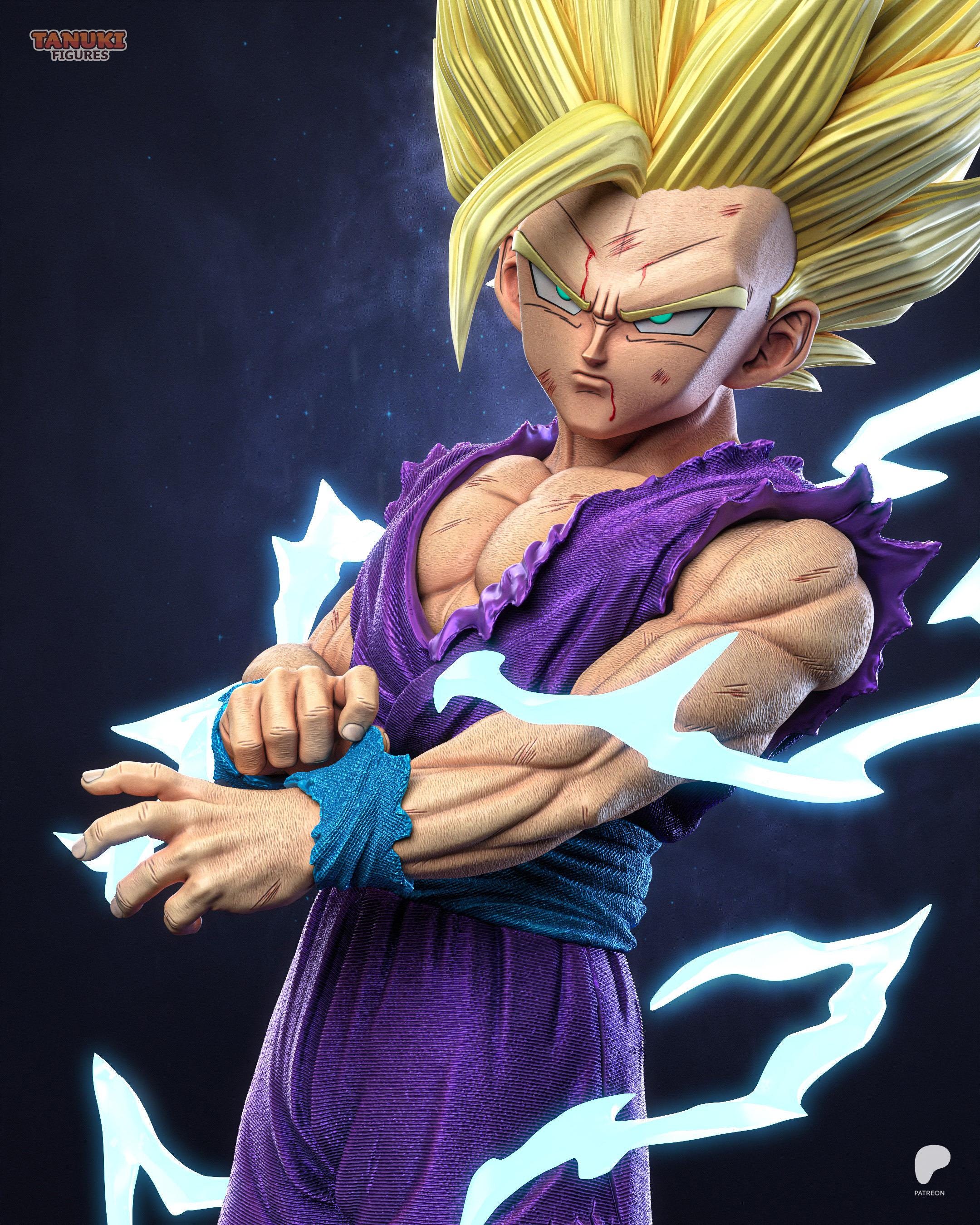 Lightning Of Silent Rage - Anime Power Up Character Energy Blast Gohan SSJ2 Resin Figure 16K