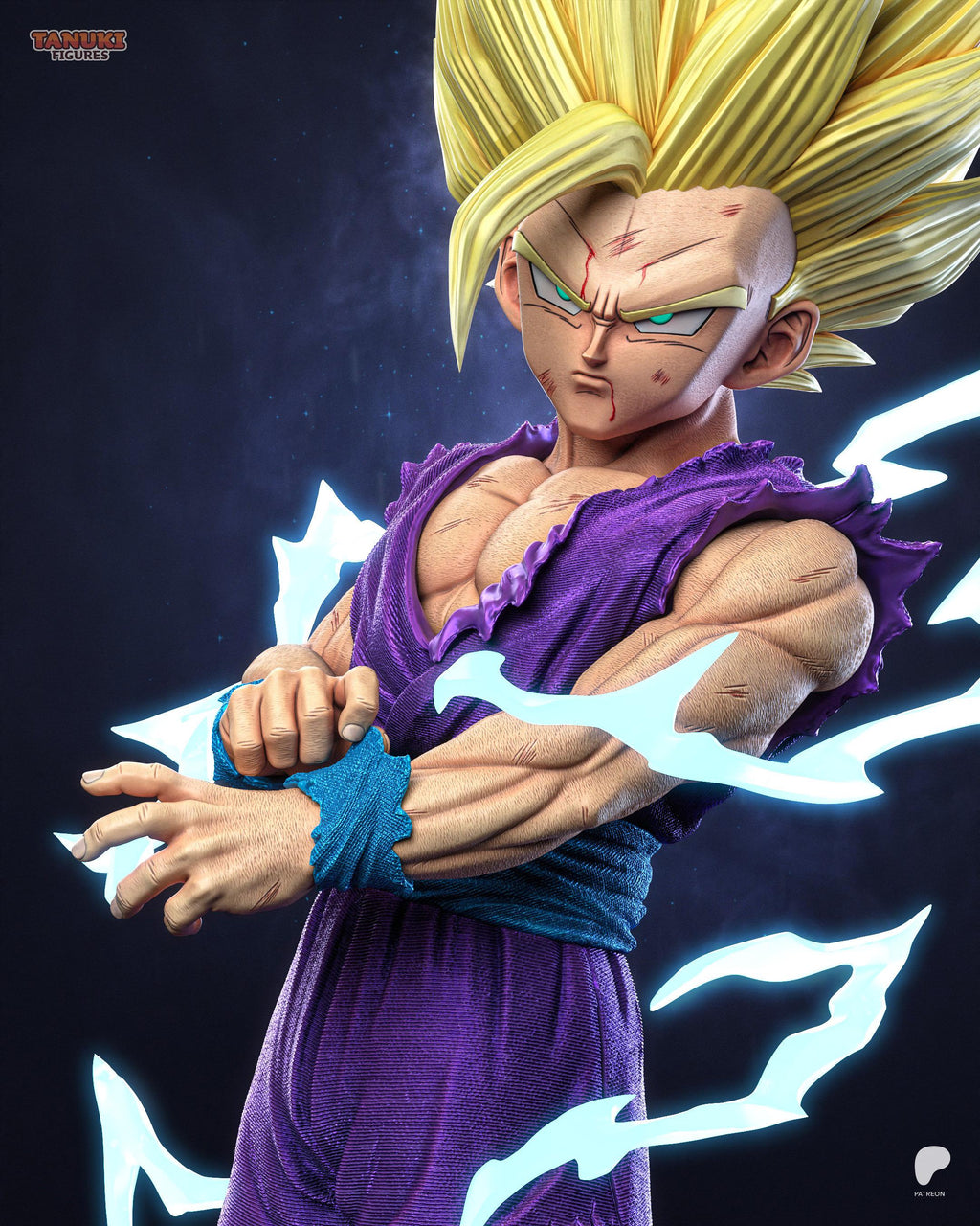 Lightning Of Silent Rage - Anime Power Up Character Energy Blast Gohan SSJ2 Resin Figure 16K