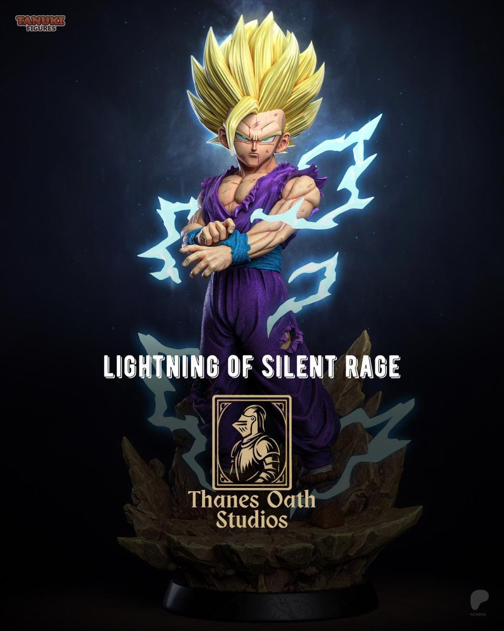 Lightning Of Silent Rage - Anime Power Up Character Energy Blast Gohan SSJ2 Resin Figure 16K
