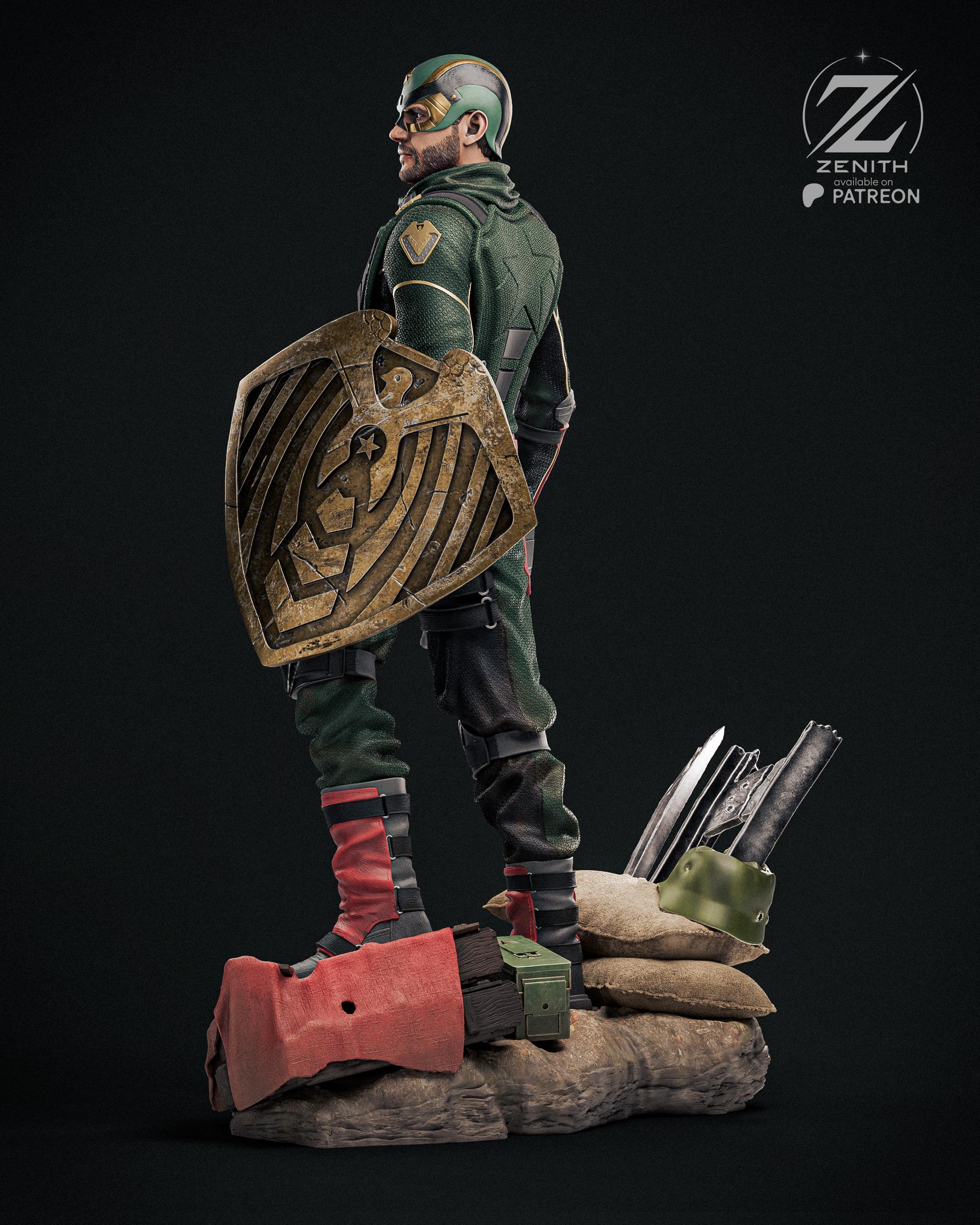 Patriotic Relic - Superhero Military War Hero Comic Character Soldier Boy Resin Figure 16K