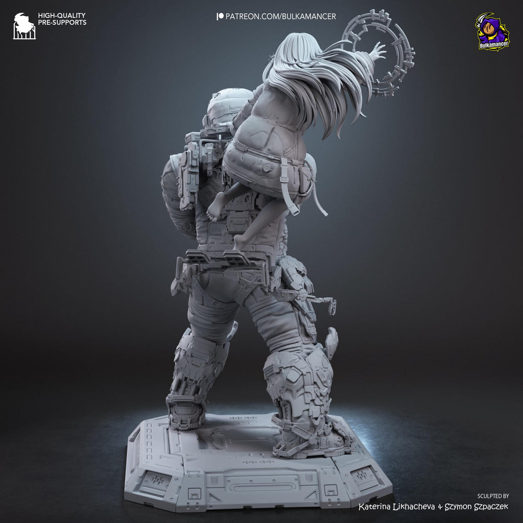 The Last Transmission - Sci Fi Game Diorama Astronaut Figure Diana And Hugh Resin Figure 16K