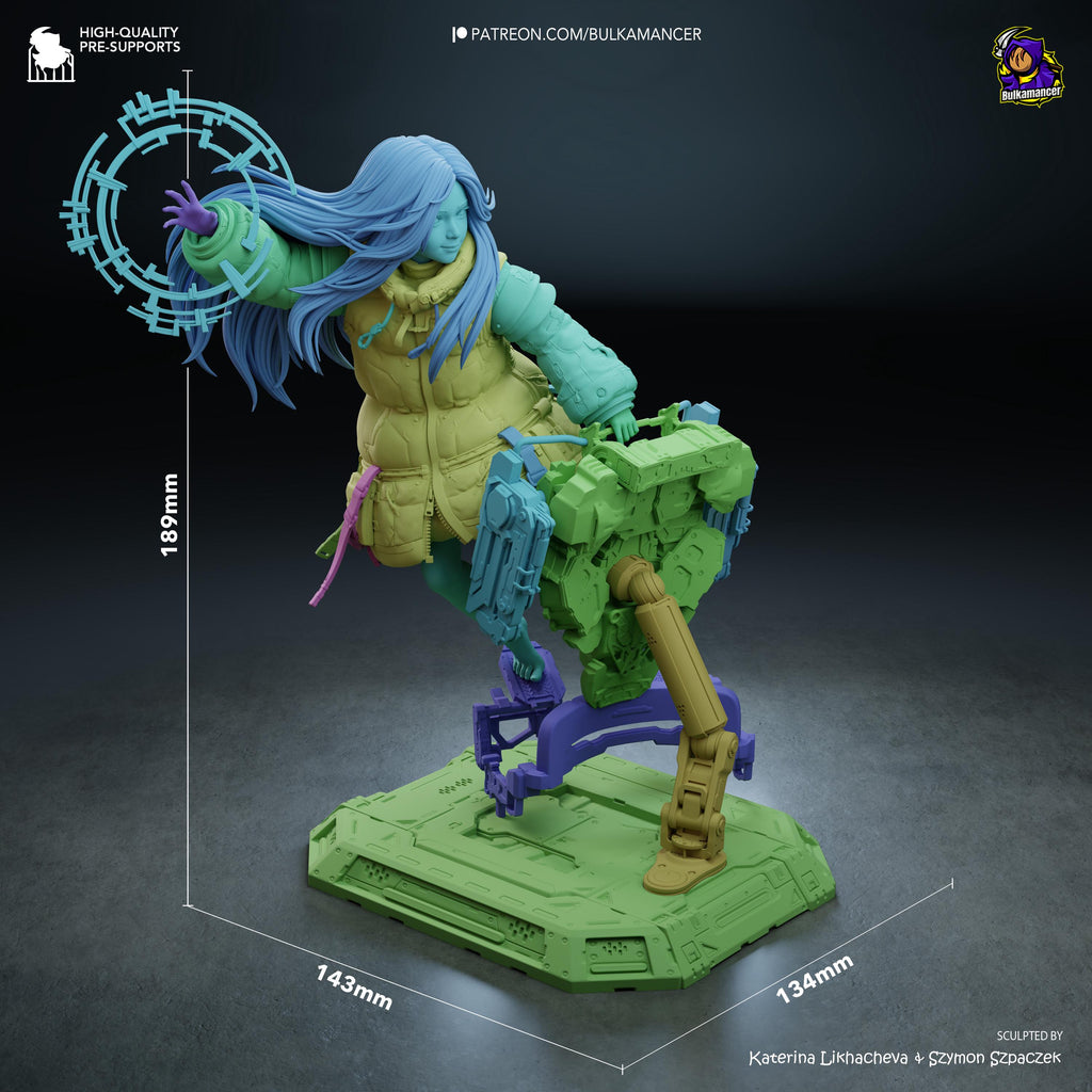 Child Of The Moon Station - Sci Fi Game Diorama Lunar Futuristic Diana Resin Figure 16K