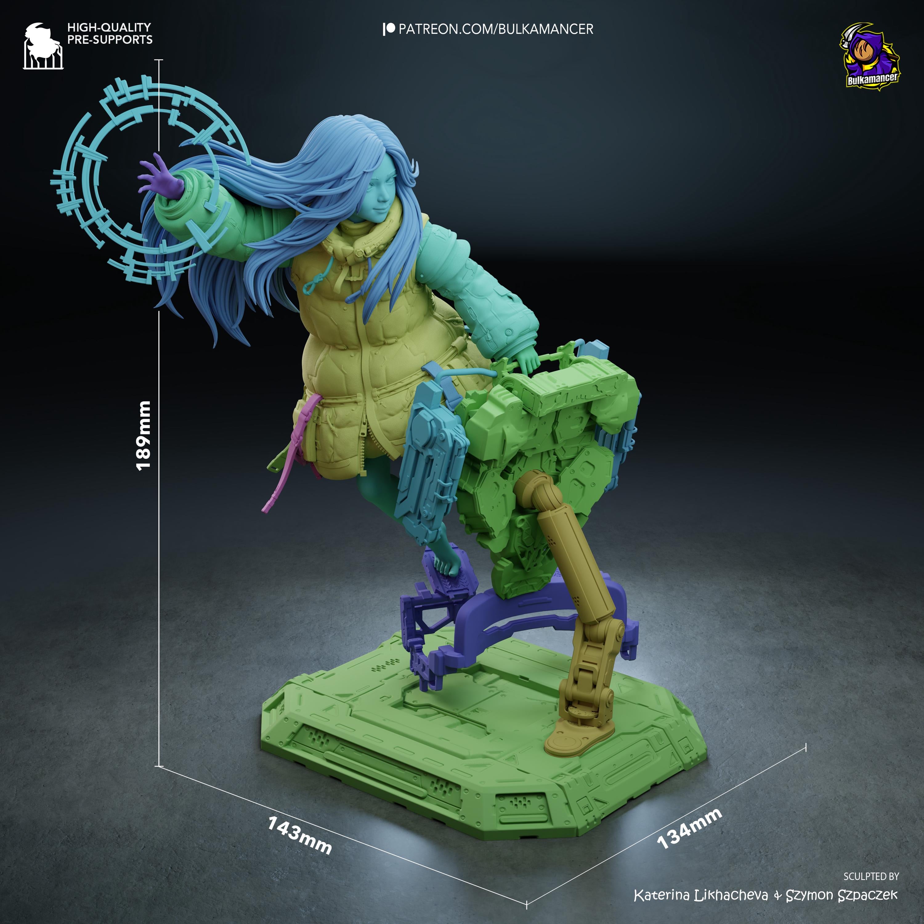 Child Of The Moon Station - Sci Fi Game Diorama Lunar Futuristic Diana Resin Figure 16K