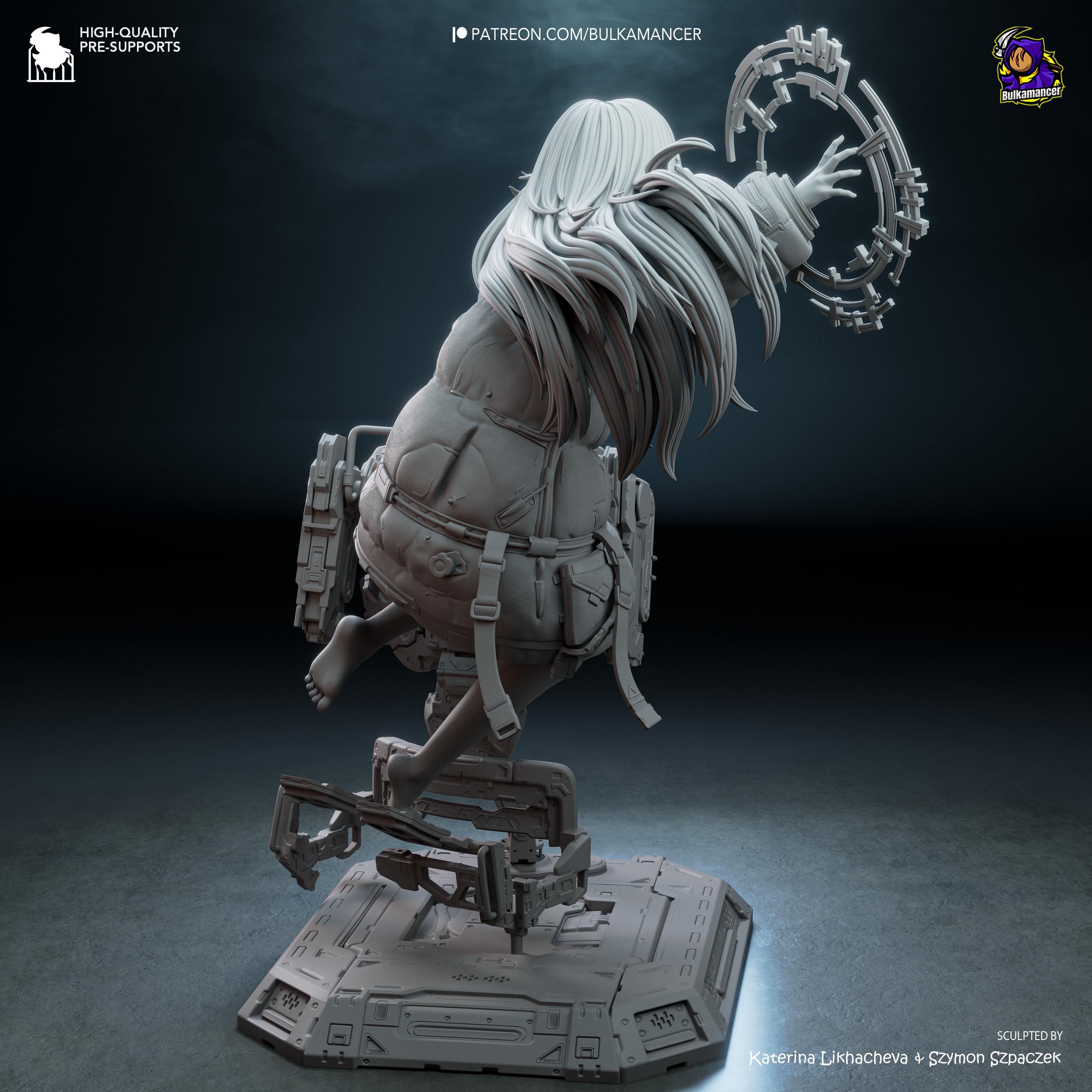 Child Of The Moon Station - Sci Fi Game Diorama Lunar Futuristic Diana Resin Figure 16K