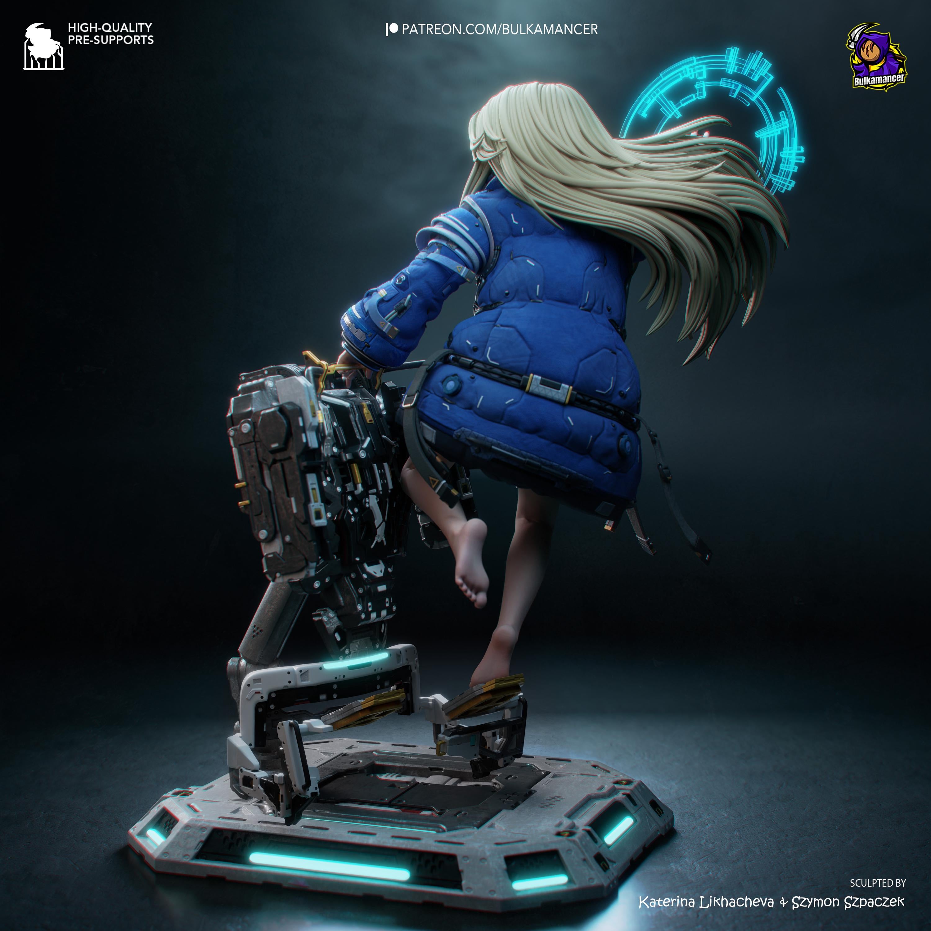 Child Of The Moon Station - Sci Fi Game Diorama Lunar Futuristic Diana Resin Figure 16K