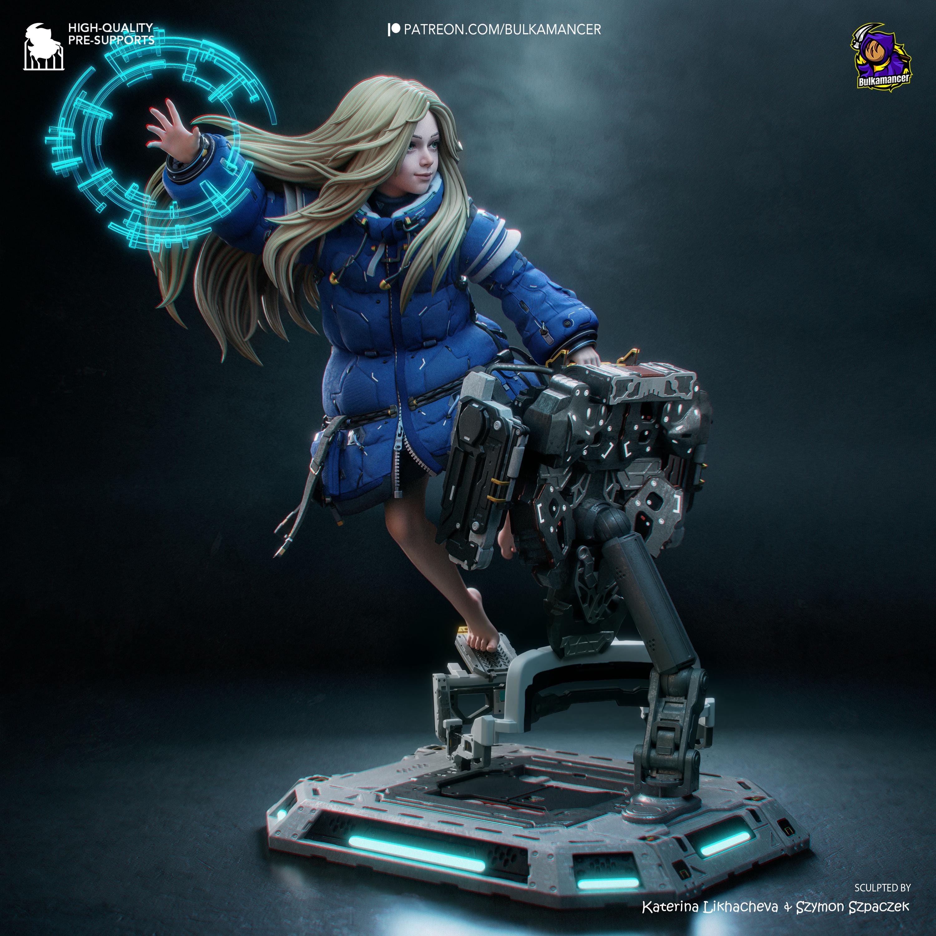 Child Of The Moon Station - Sci Fi Game Diorama Lunar Futuristic Diana Resin Figure 16K