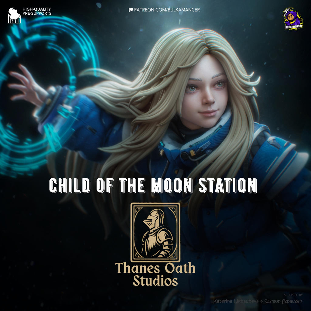 Child Of The Moon Station - Sci Fi Game Diorama Lunar Futuristic Diana Resin Figure 16K