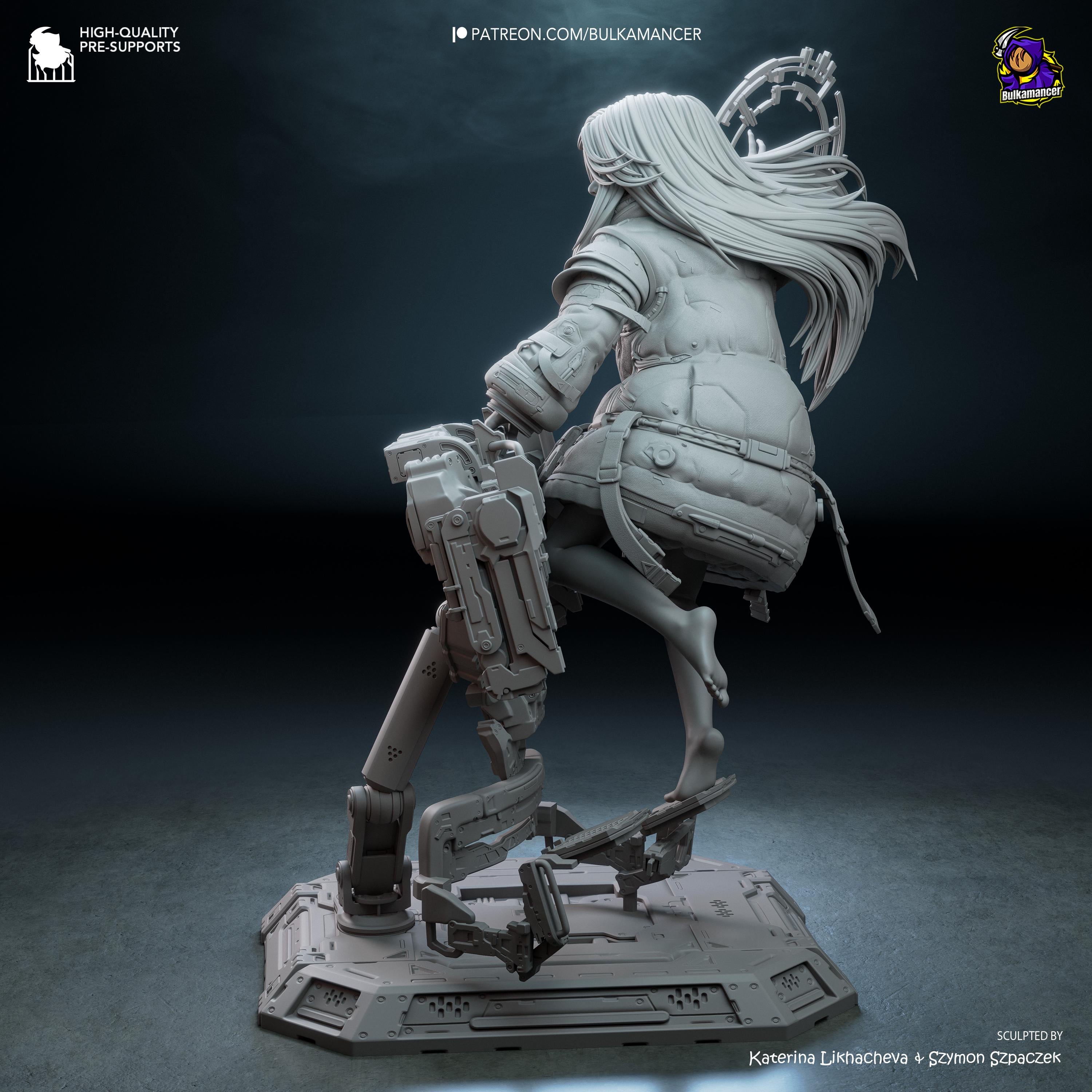 Child Of The Moon Station - Sci Fi Game Diorama Lunar Futuristic Diana Resin Figure 16K