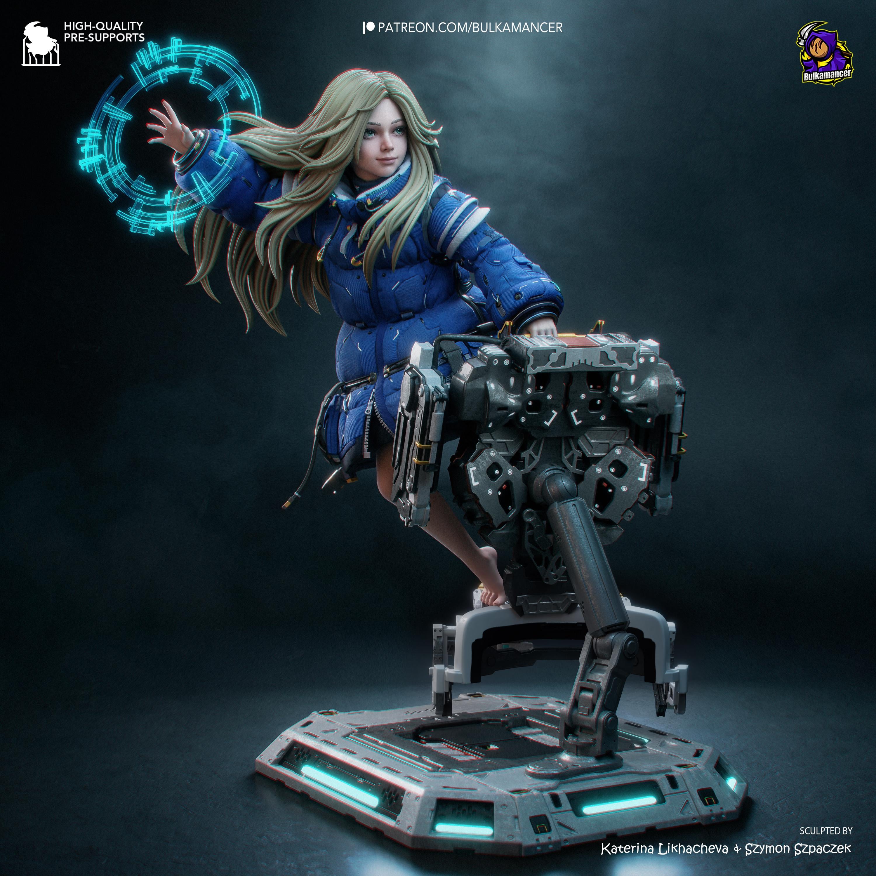 Child Of The Moon Station - Sci Fi Game Diorama Lunar Futuristic Diana Resin Figure 16K