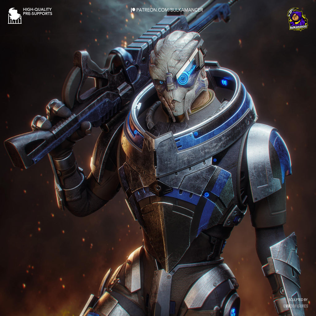 Turian Renegade - Alien Sniper Space Warrior Sci Fi Garrus Resin Figure 16K
