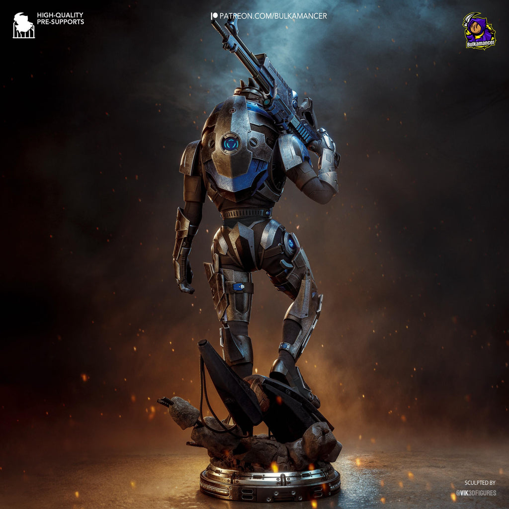 Turian Renegade - Alien Sniper Space Warrior Sci Fi Garrus Resin Figure 16K