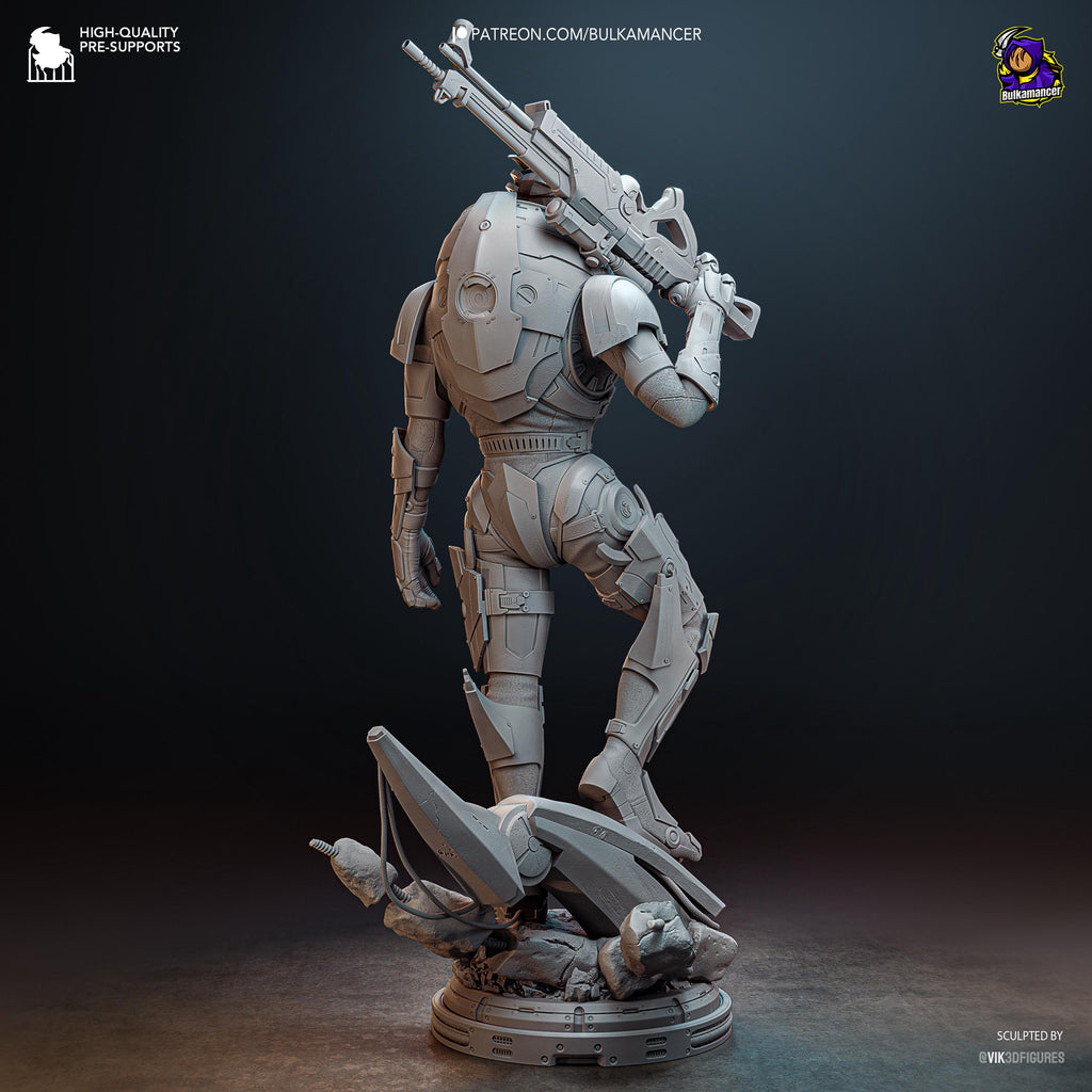 Turian Renegade - Alien Sniper Space Warrior Sci Fi Garrus Resin Figure 16K