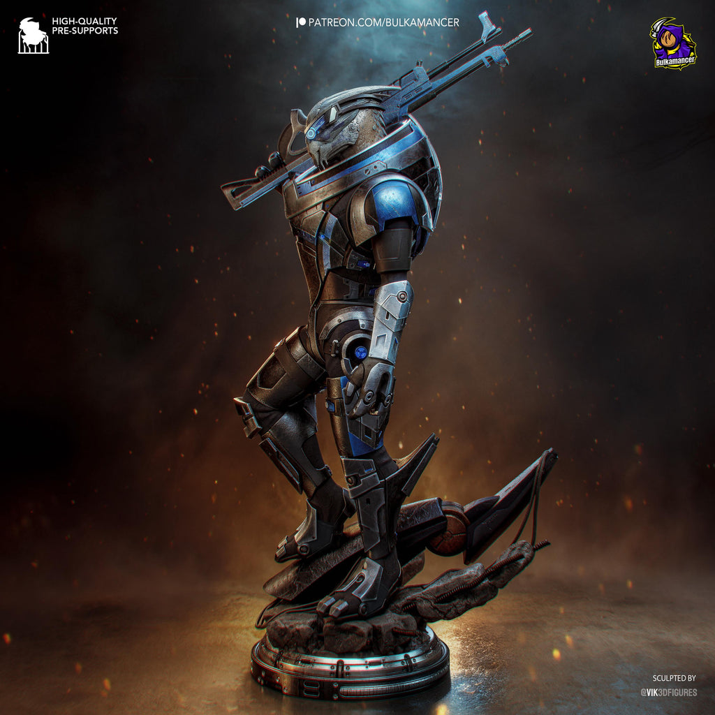 Turian Renegade - Alien Sniper Space Warrior Sci Fi Garrus Resin Figure 16K