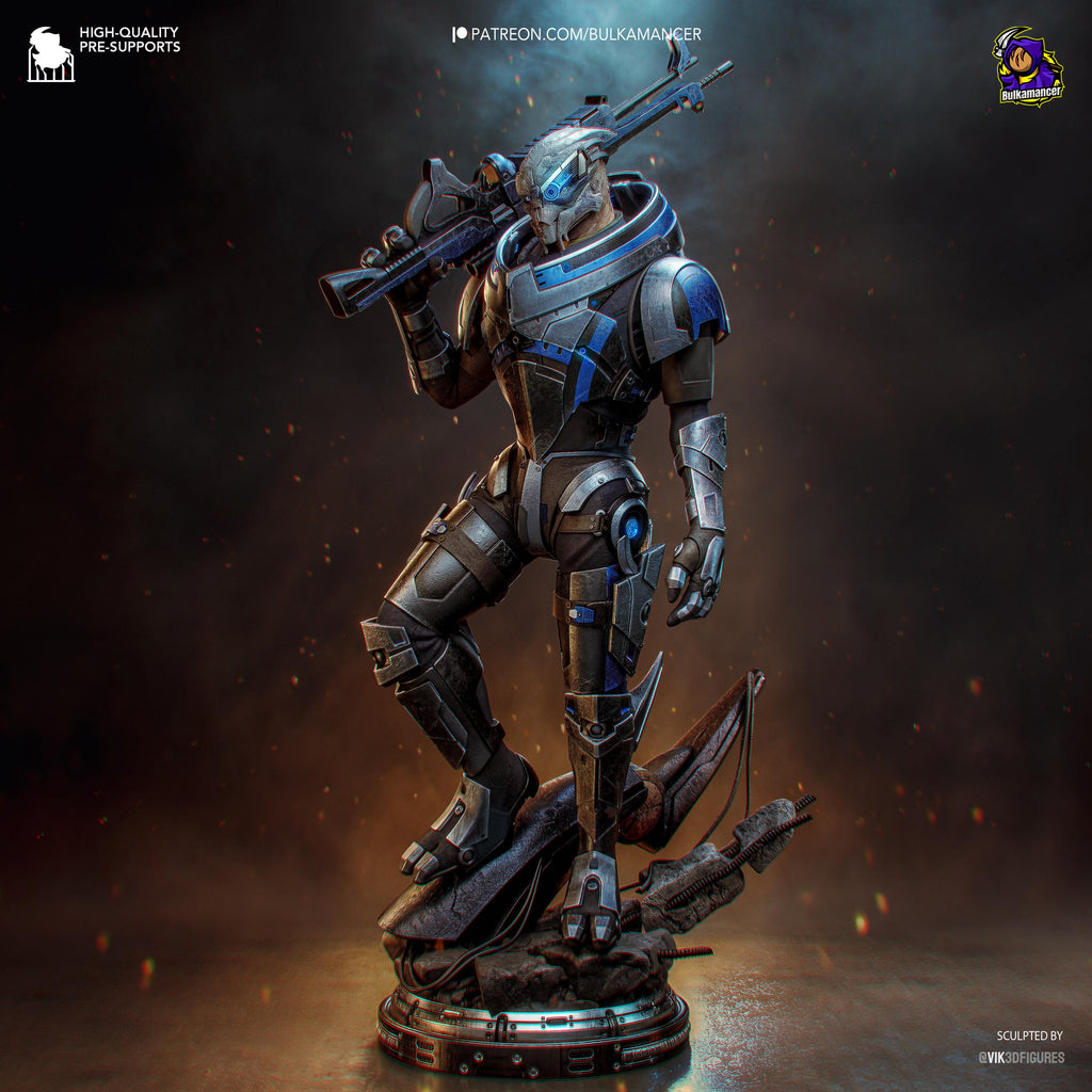 Turian Renegade - Alien Sniper Space Warrior Sci Fi Garrus Resin Figure 16K
