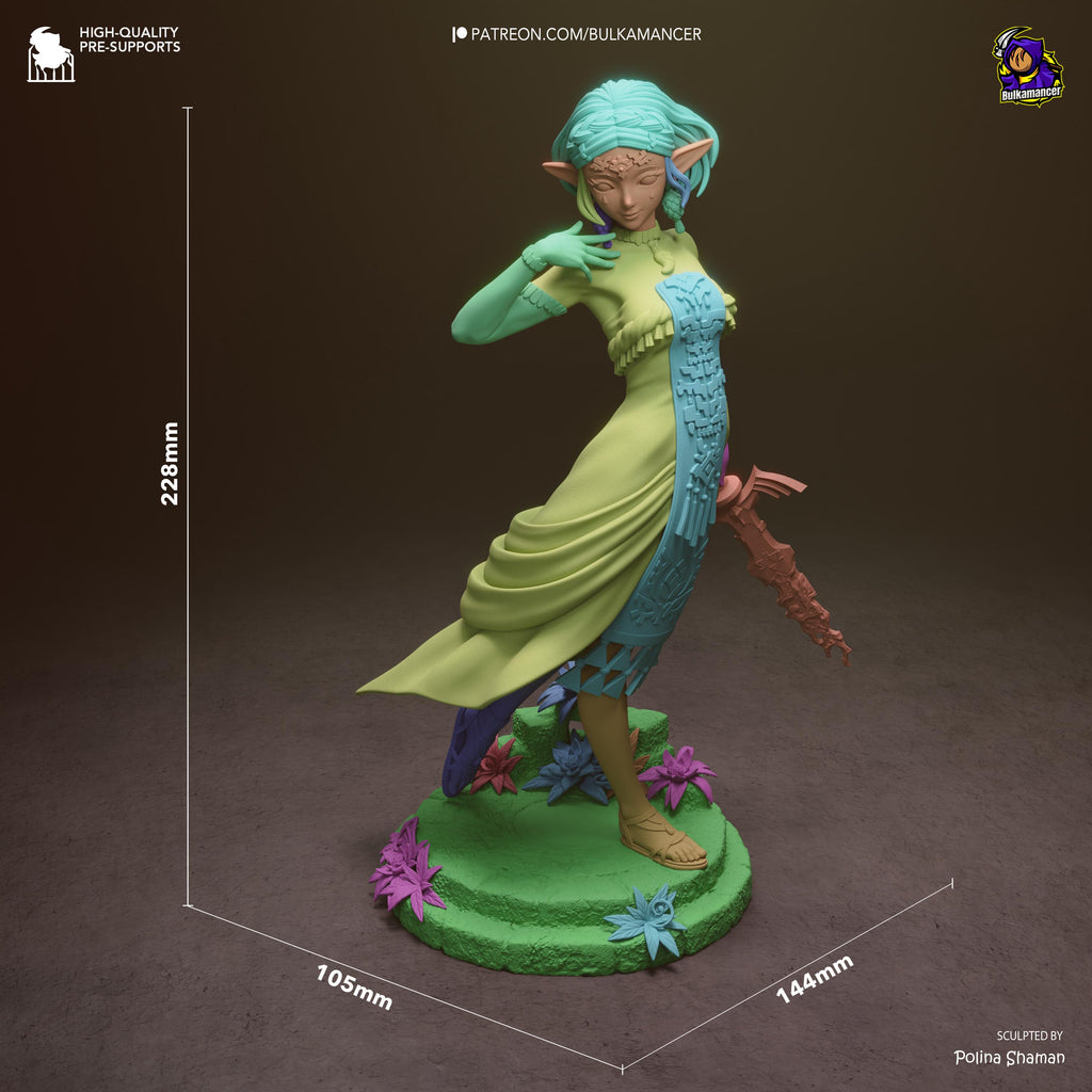 Light Beneath The Kingdom - Fantasy Princess Elf Warrior Zelda Resin Figure 16K