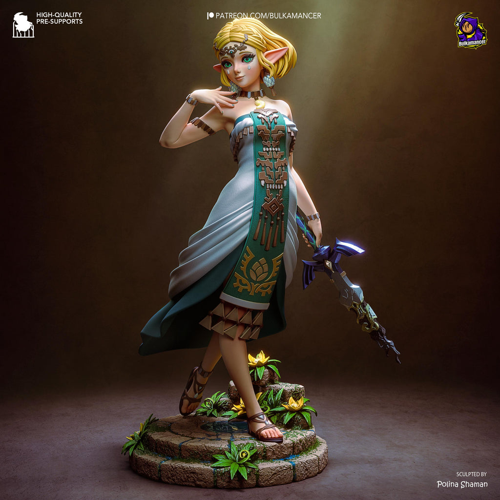 Light Beneath The Kingdom - Fantasy Princess Elf Warrior Zelda Resin Figure 16K