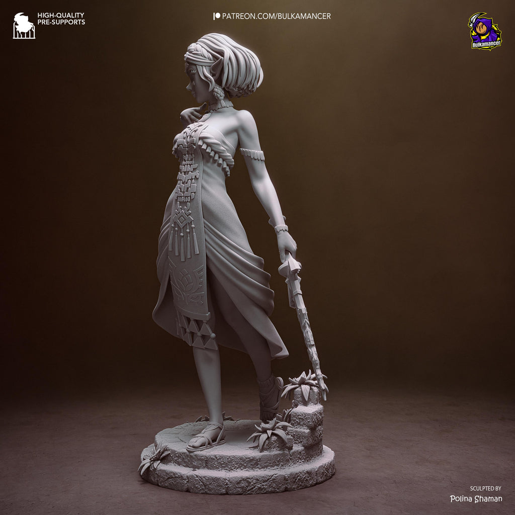 Light Beneath The Kingdom - Fantasy Princess Elf Warrior Zelda Resin Figure 16K