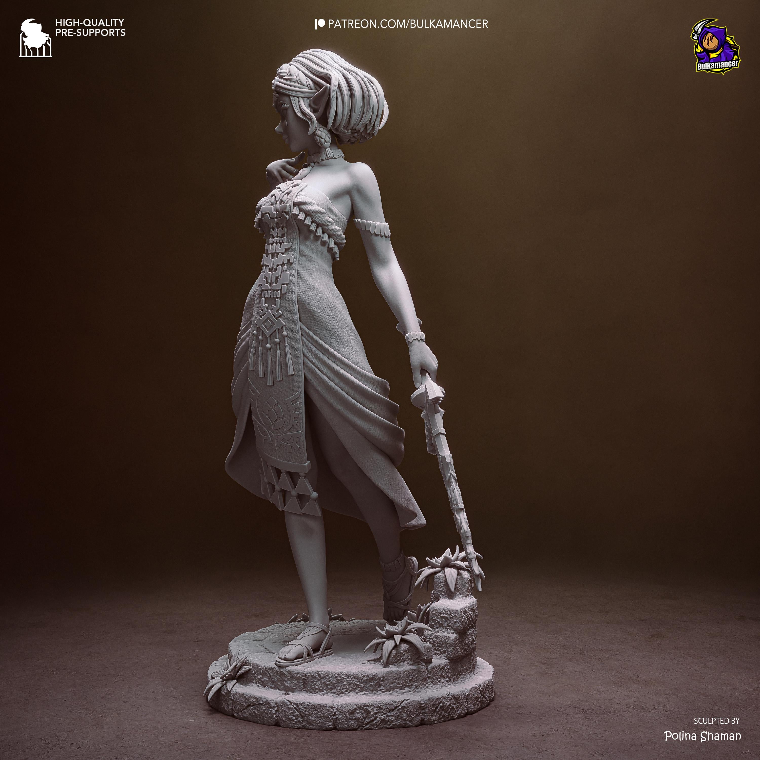 Light Beneath The Kingdom - Fantasy Princess Elf Warrior Zelda Resin Figure 16K